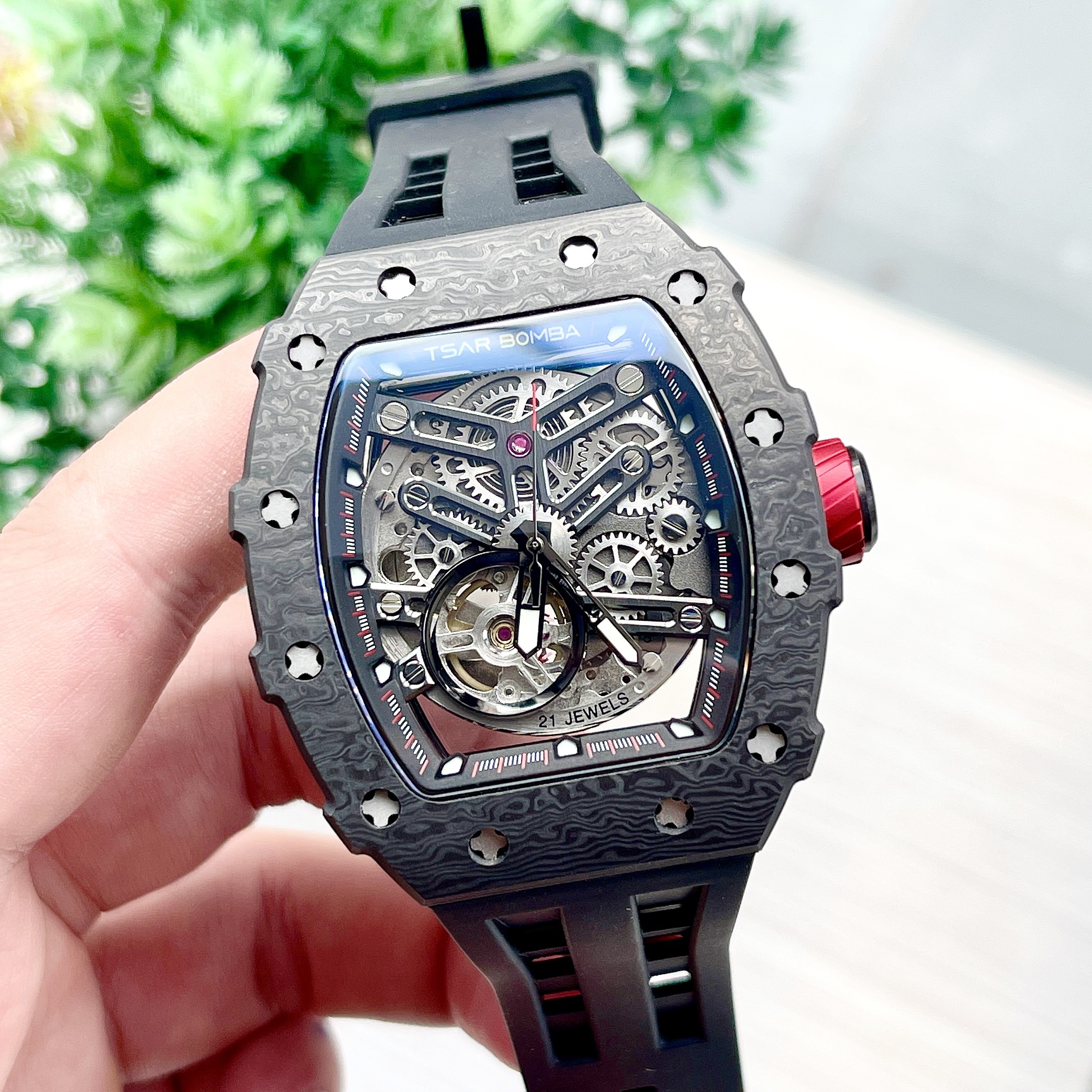 Đồng Hồ TSAR BOMBA Carbon Fiber Skeleton Automatic