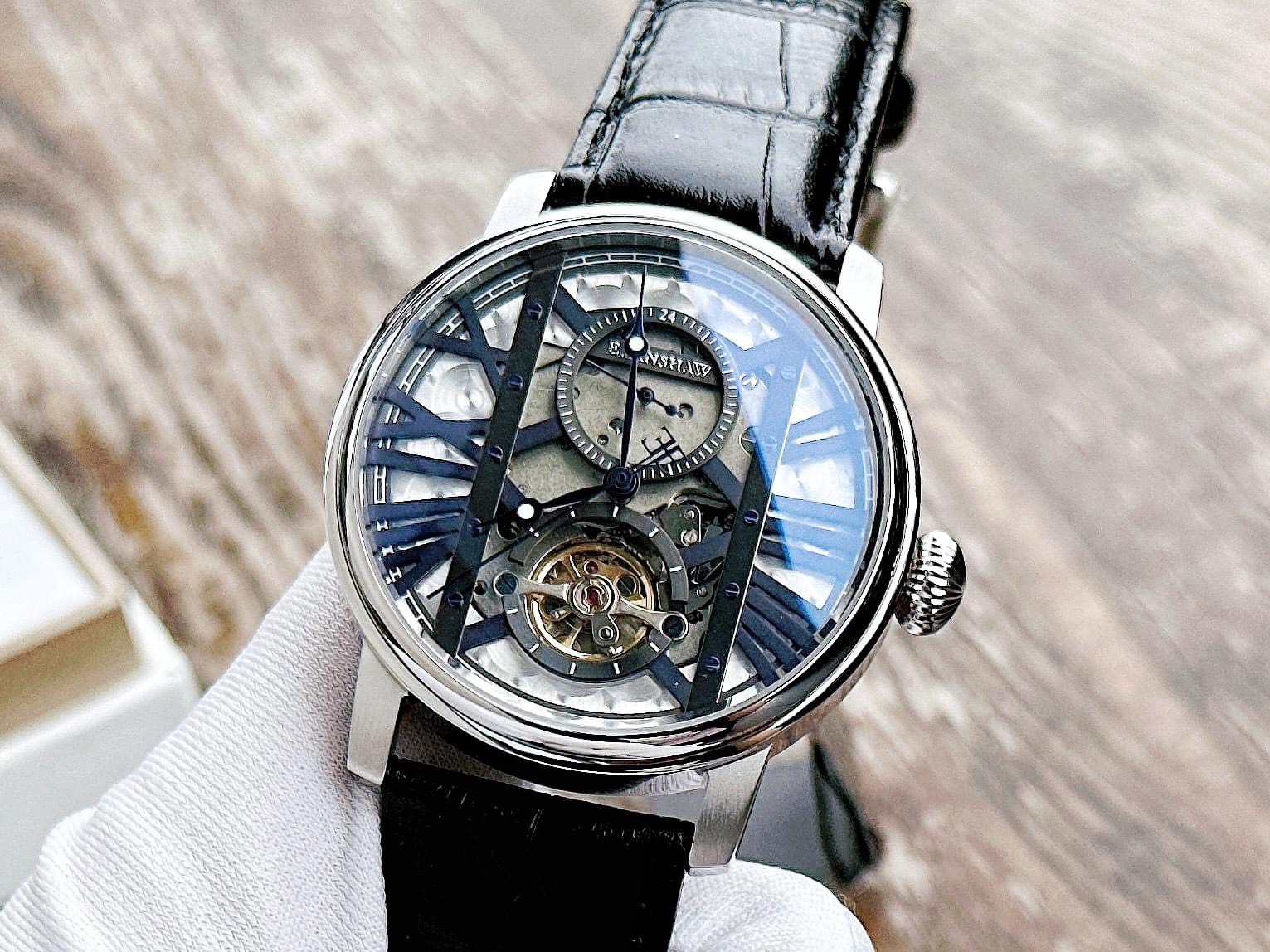 Đồng Hồ Thomas Earnshaw ES-8095-05 Wesminter Máy Automatic, Kính khoáng cứng, Dây da chính hãng, Chống nước 5 atm