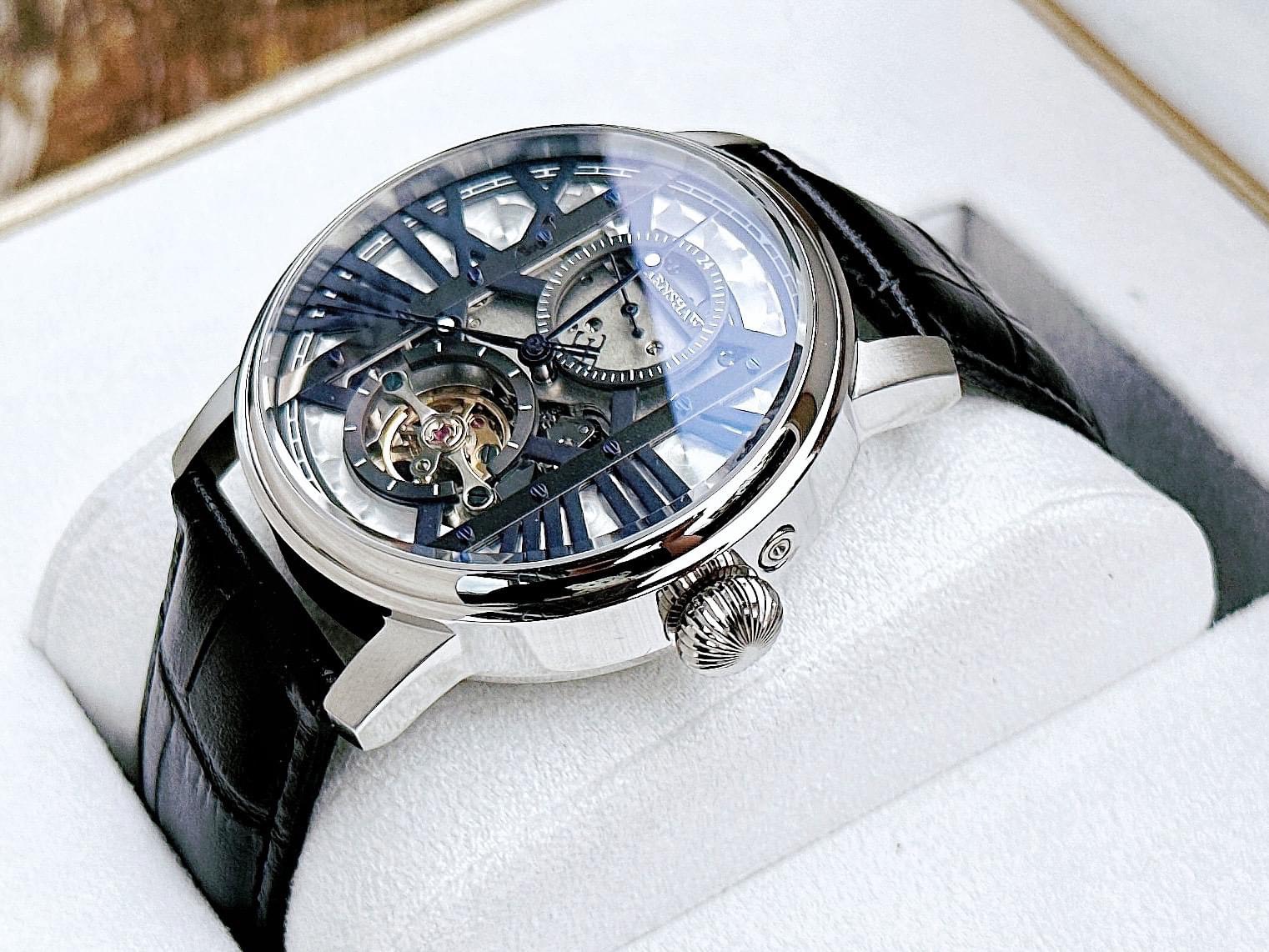 Đồng Hồ Thomas Earnshaw ES-8095-05 Wesminter Máy Automatic, Kính khoáng cứng, Dây da chính hãng, Chống nước 5 atm