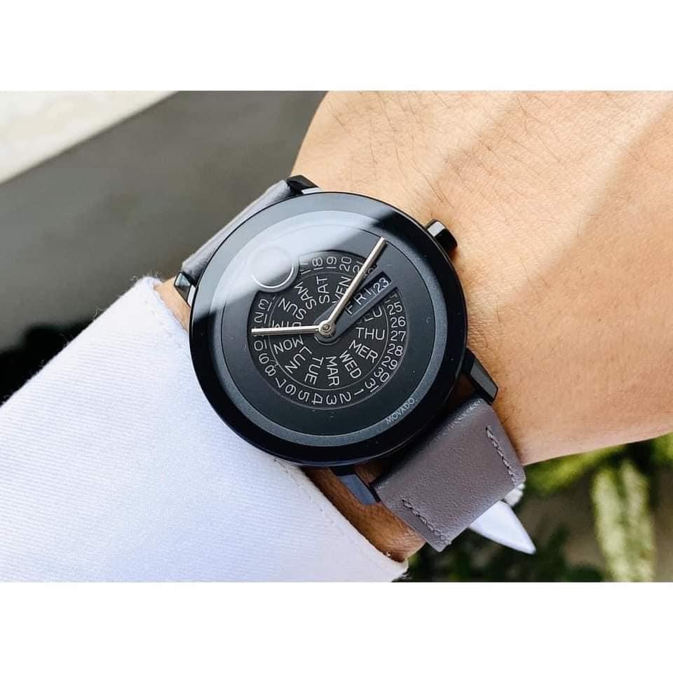 Đồng Hồ Movado Bold Evolution Black Dial Leather Strap Men's Watch 3600782 - Sự tiến bộ đẳng cấp với thiết kế đen huyền bí và dây da tinh tế