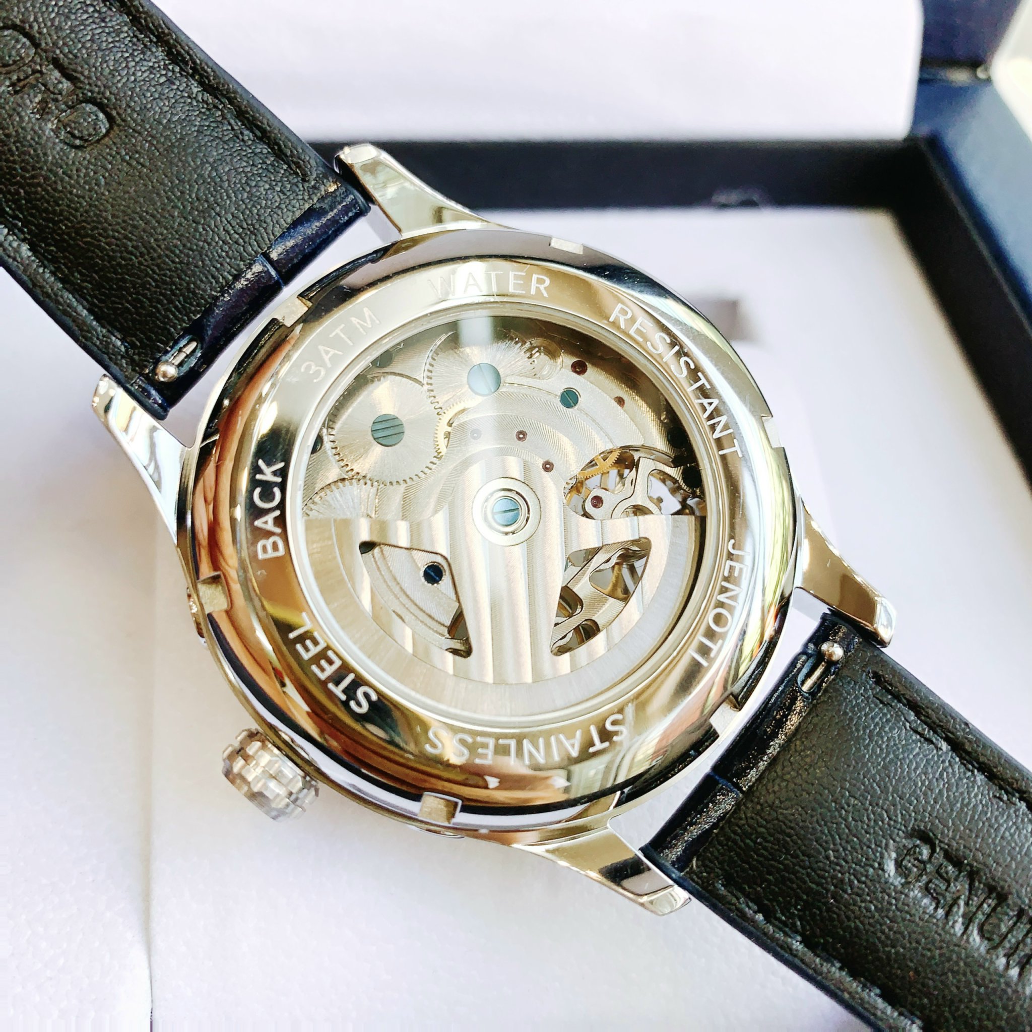 Đồng Hồ Hanboro By Huboler mẫu mới 2023 cập bến - Máy lộ cơ Skeleton độc đáo, mặt xanh thăm thẳm, sang trọng, đổi mới