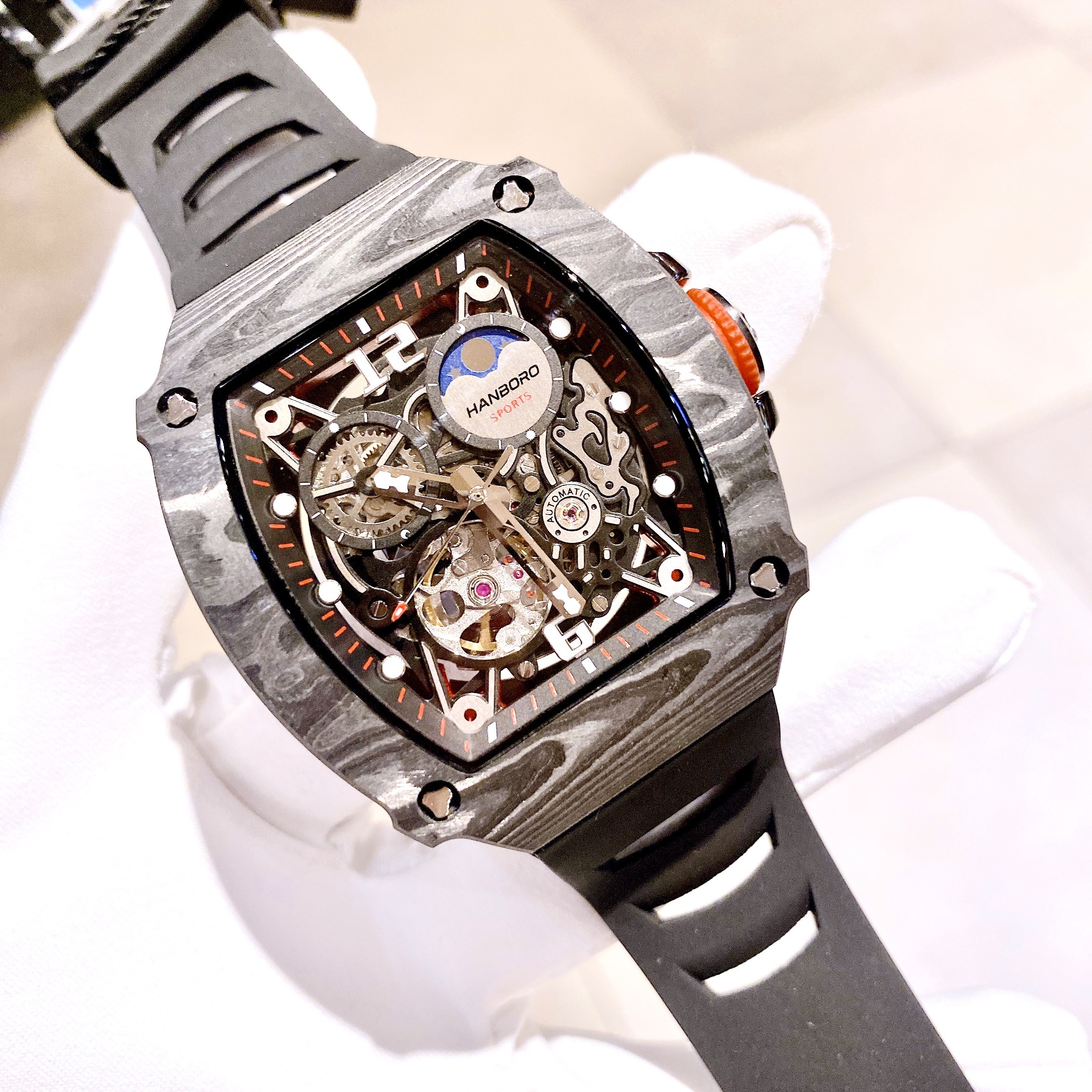 Đồng Hồ HANBORO BY HUBOLER - Đẹp ko thua siêu phẩm RM tiền tỷ - Thiết kế đỉnh cao chất sáng xịn, tỉ mỉ đến từng chi tiết, Lên tay rất sang chảnh