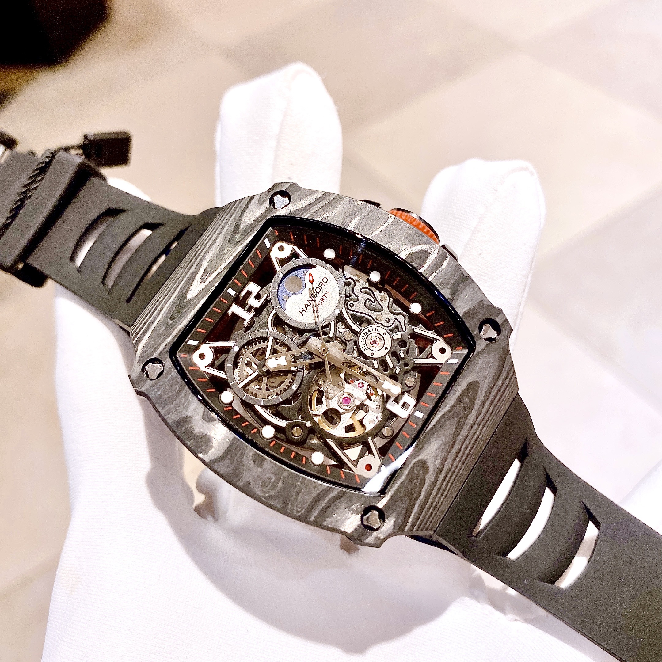 Đồng Hồ HANBORO BY HUBOLER - Đẹp ko thua siêu phẩm RM tiền tỷ - Thiết kế đỉnh cao chất sáng xịn, tỉ mỉ đến từng chi tiết, Lên tay rất sang chảnh