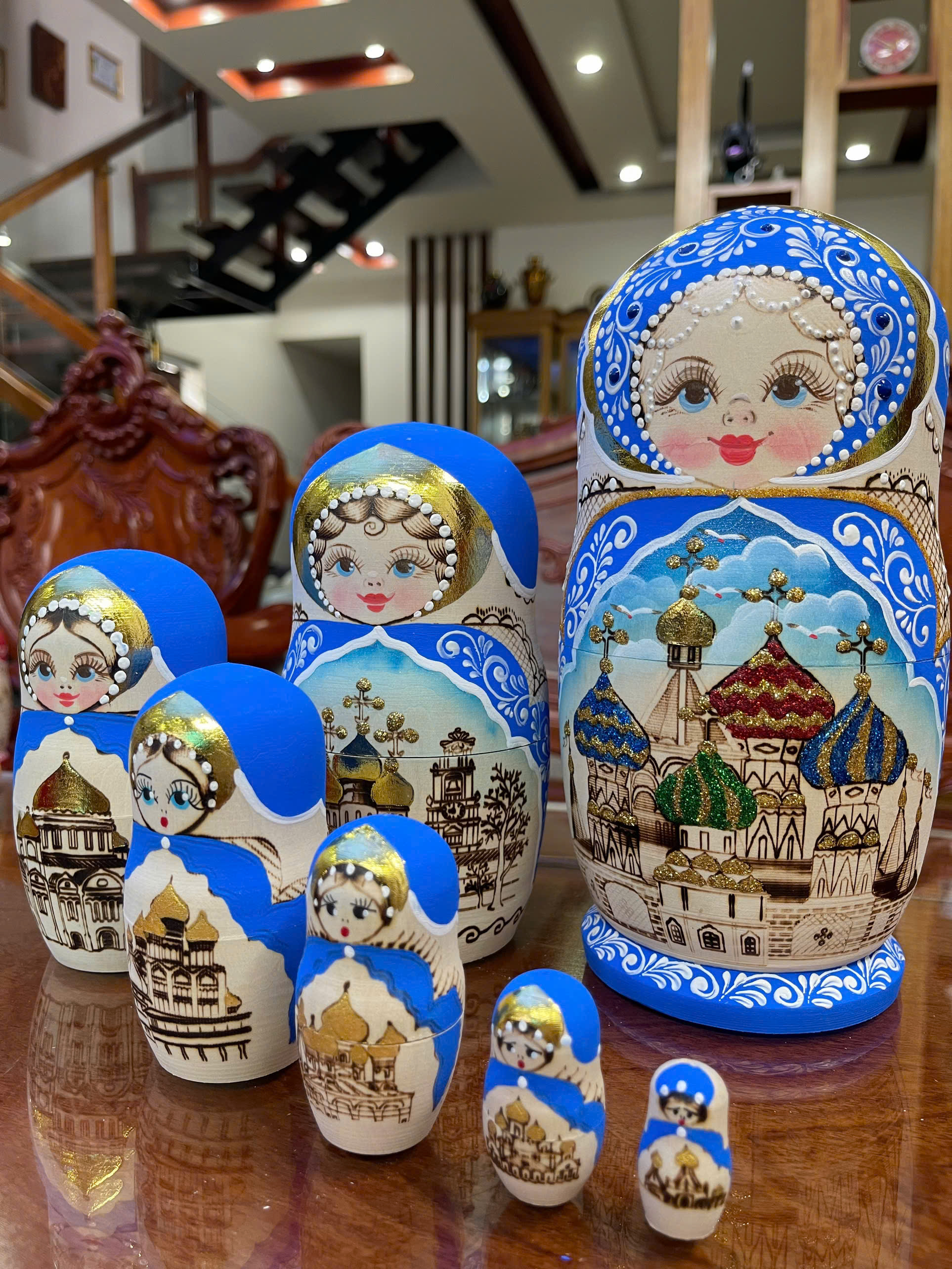 Búp Bê Matryoshka Nga - Nhà thờ Thánh Basil – bộ 7 con BB046