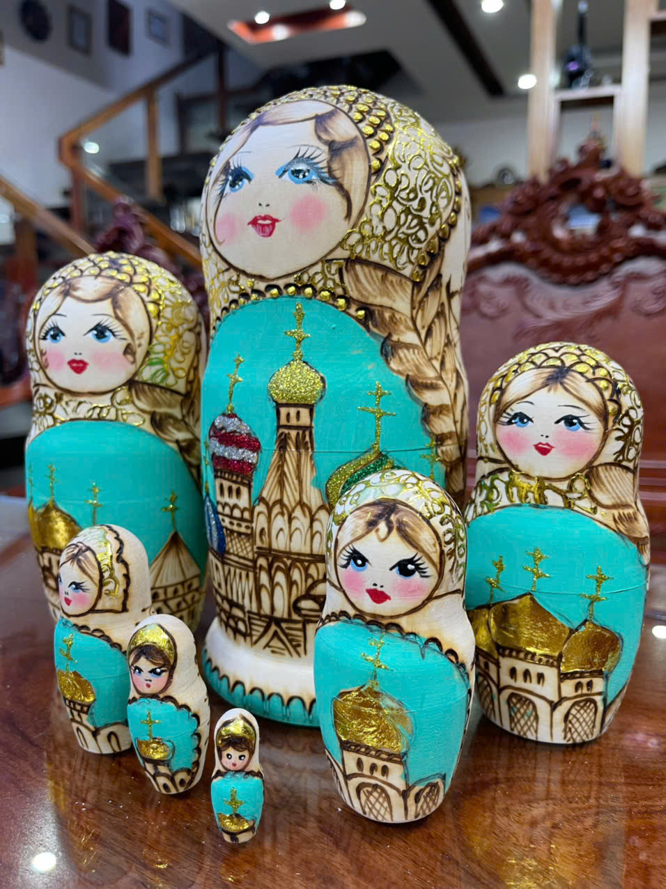 Búp Bê Matryoshka Nga - Nhà thờ Thánh Basil – bộ 7 con BB048