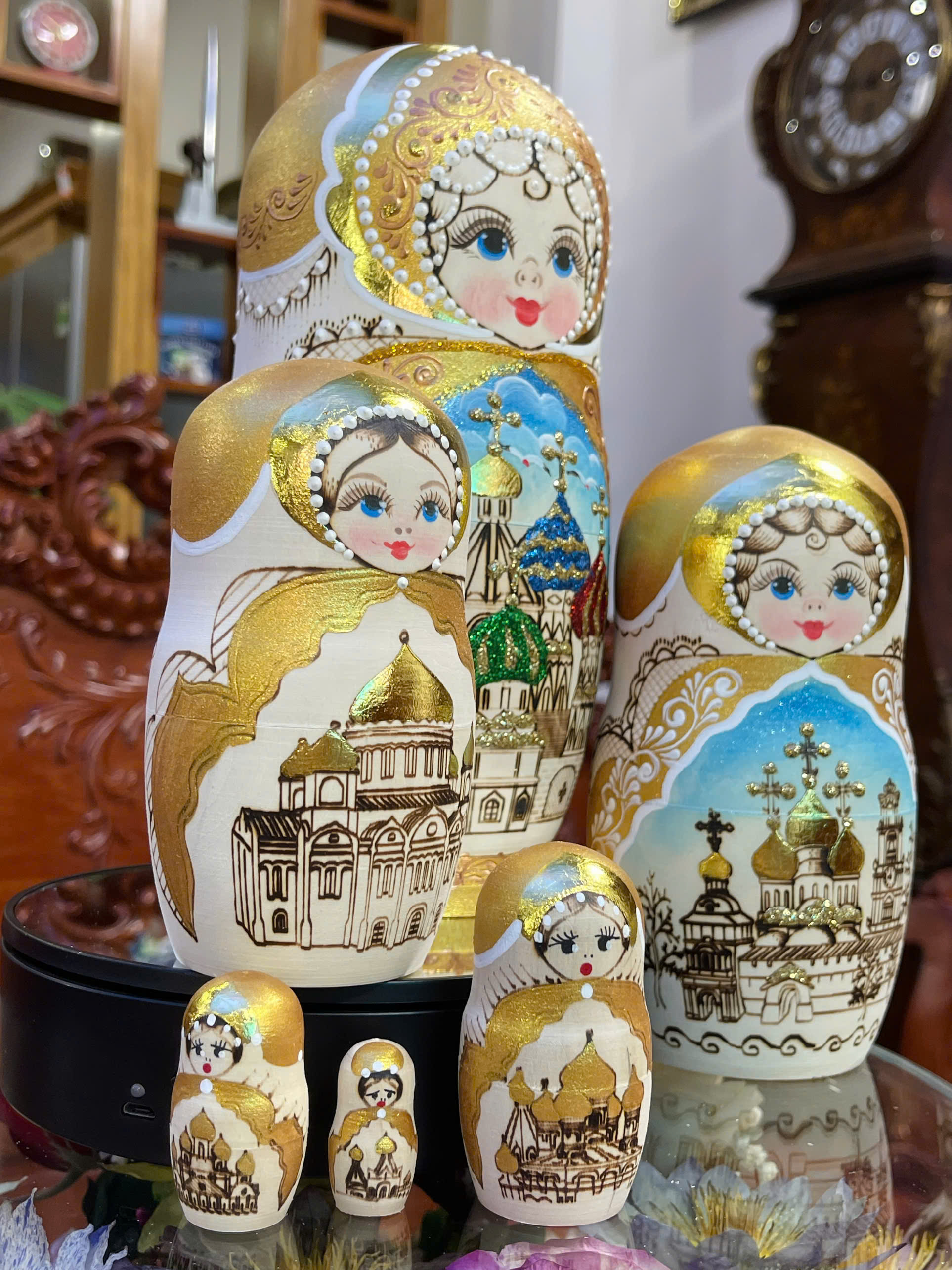 Búp bê Matryoshka Nga bộ gồm 7 con, dáng cao 22mm BB041