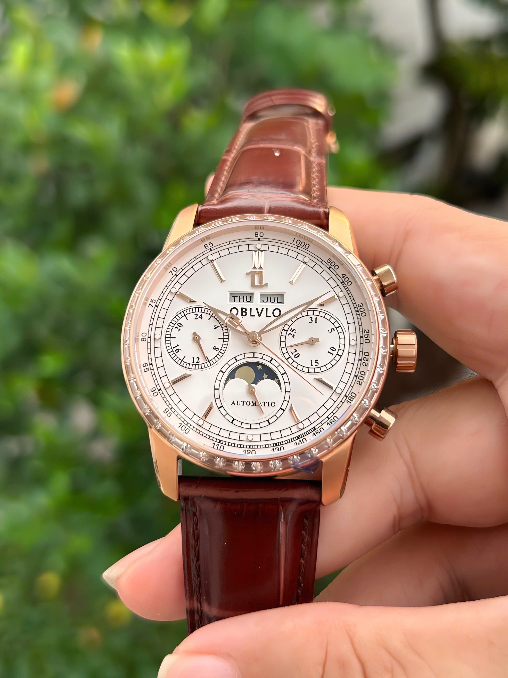 Đồng hồ OBLVLO GC-MUT-WD Automatic – Chronograph Moonphase sang trọng, đậm chất quý ông hiện đại