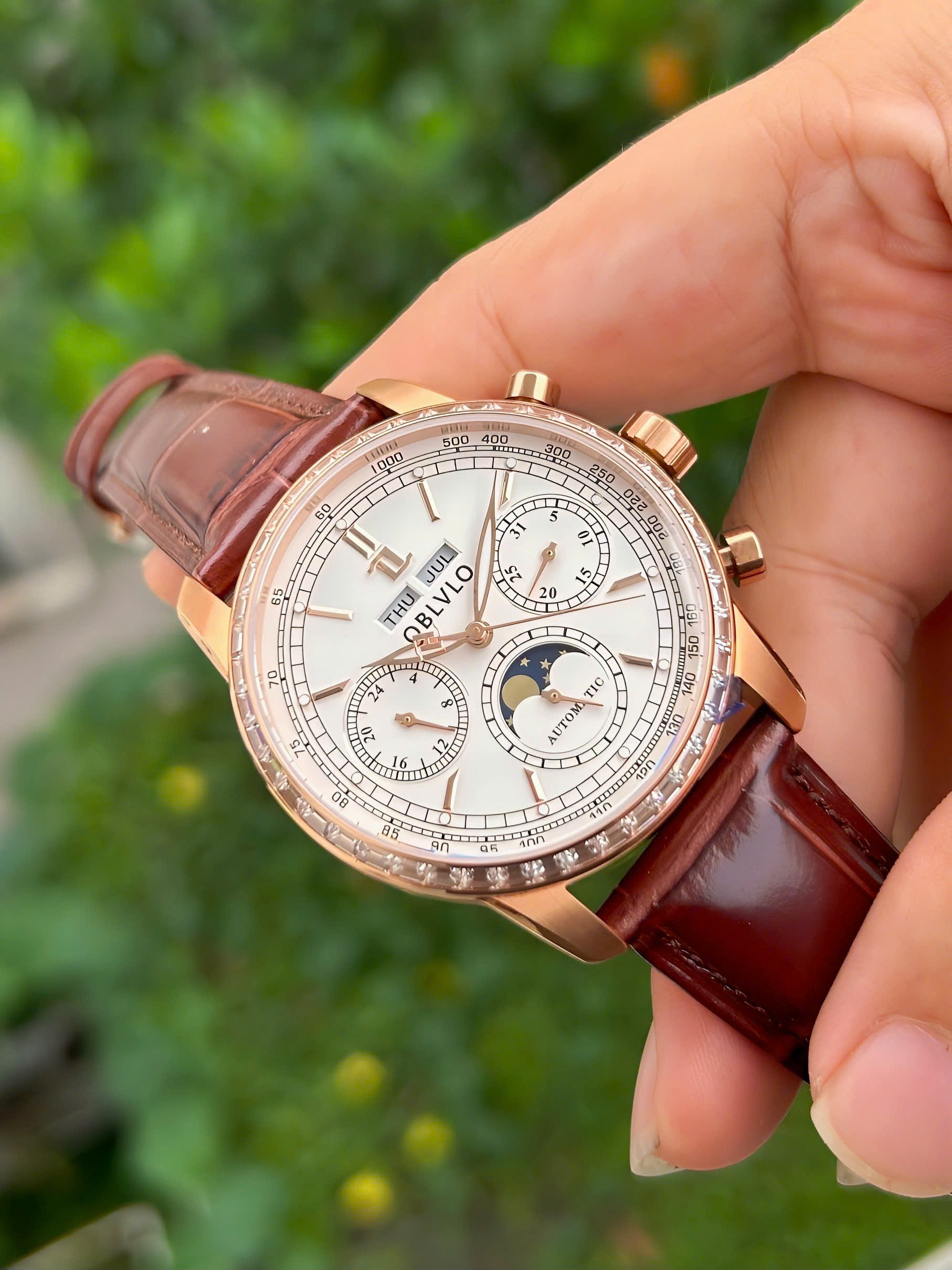 Đồng hồ OBLVLO GC-MUT-WD Automatic – Chronograph Moonphase sang trọng, đậm chất quý ông hiện đại