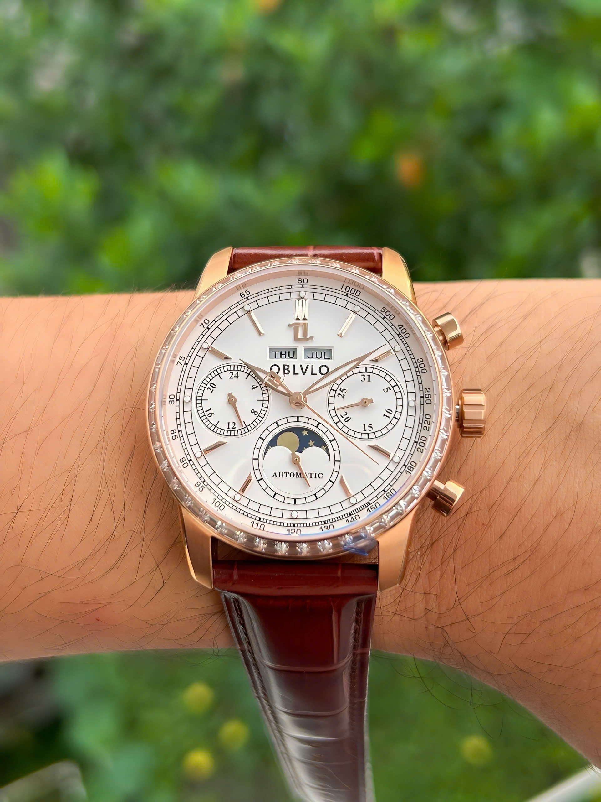 Đồng hồ OBLVLO GC-MUT-WD Automatic – Chronograph Moonphase sang trọng, đậm chất quý ông hiện đại