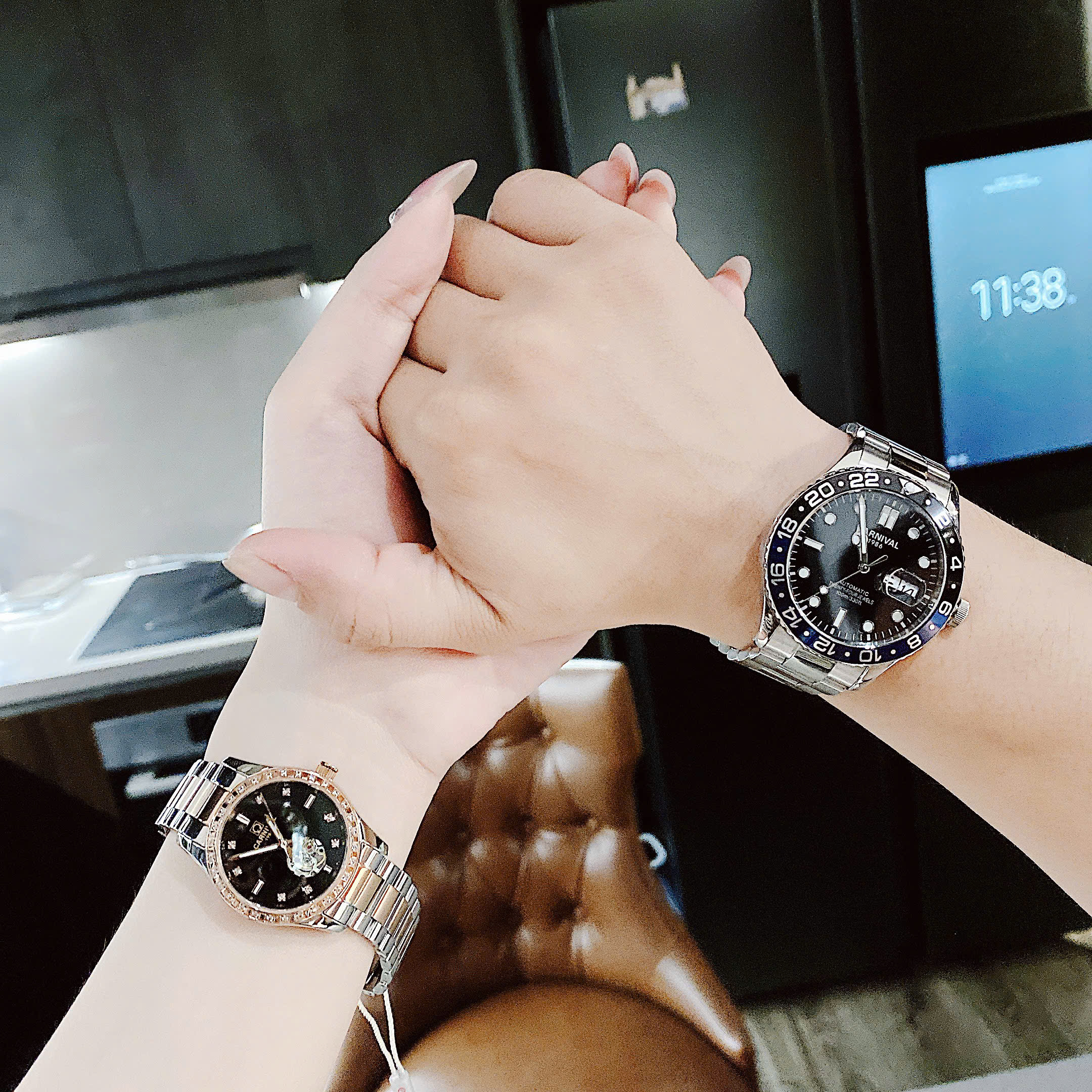 Đồng Hồ Cặp Đôi Carnival Submariner 8152G-VT-D1 – Thiết Kế Thể Thao, Sapphire, Automatic Nhật Bản