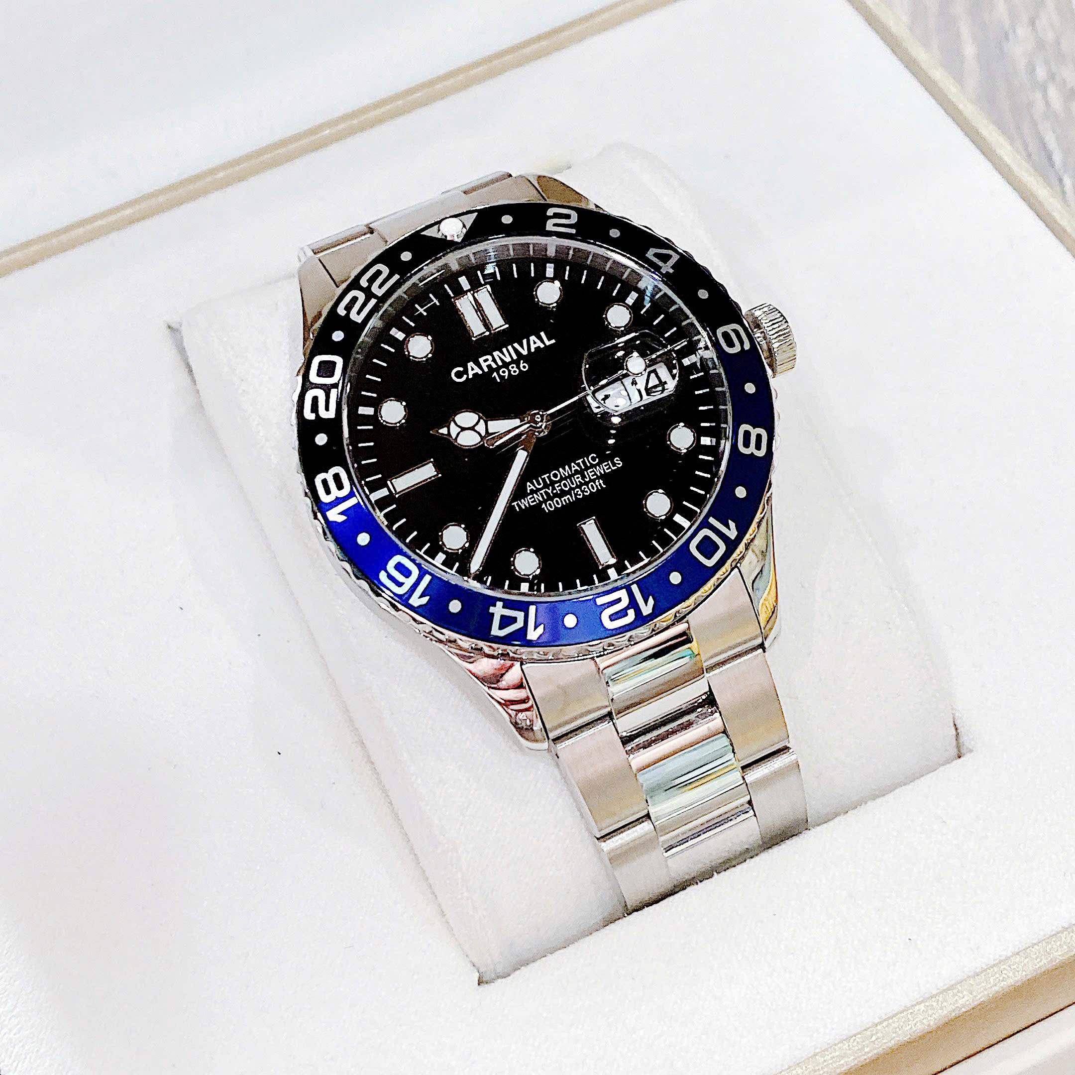 Đồng Hồ Cặp Đôi Carnival Submariner 8152G-VT-D1 – Thiết Kế Thể Thao, Sapphire, Automatic Nhật Bản