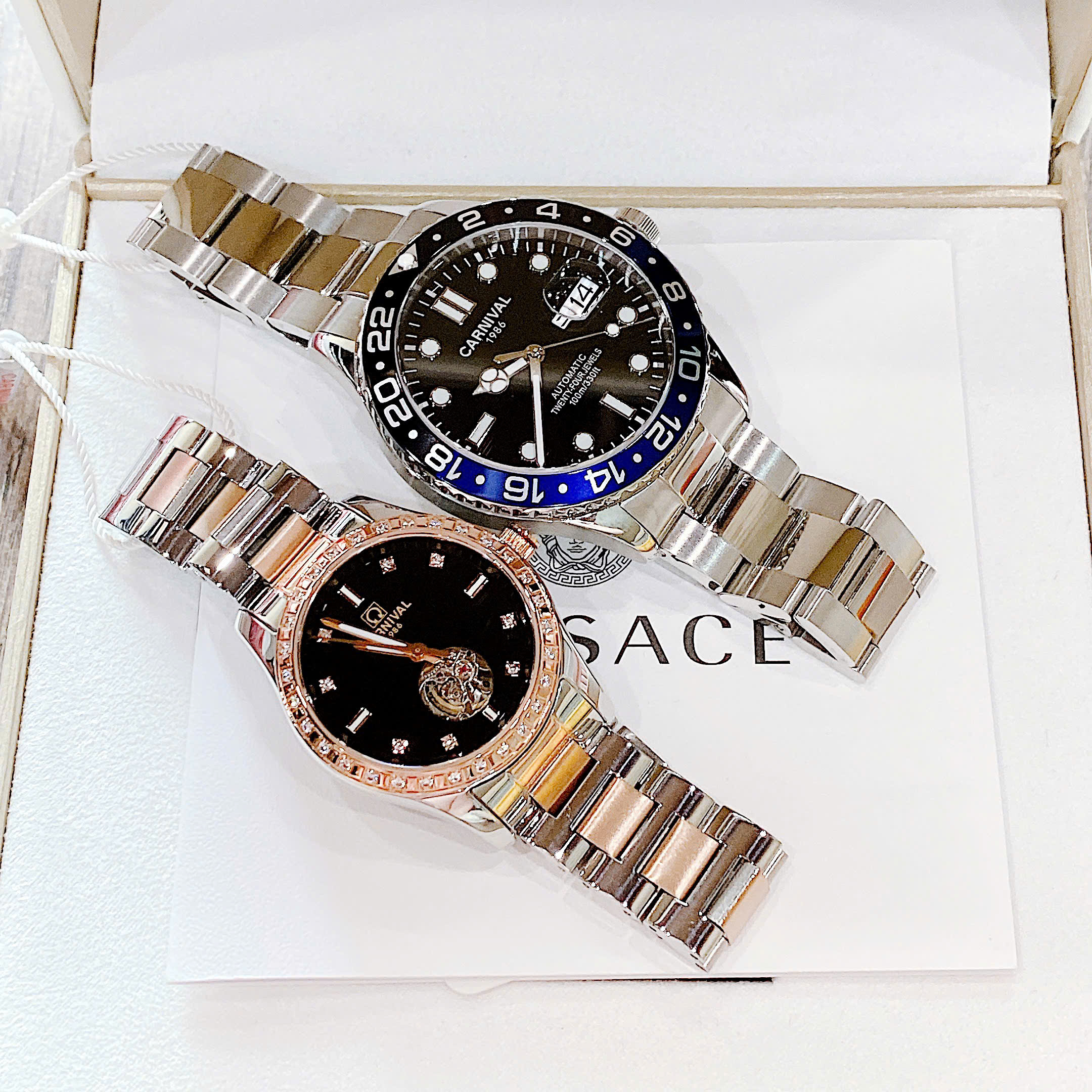 Đồng Hồ Cặp Đôi Carnival Submariner 8152G-VT-D1 – Thiết Kế Thể Thao, Sapphire, Automatic Nhật Bản