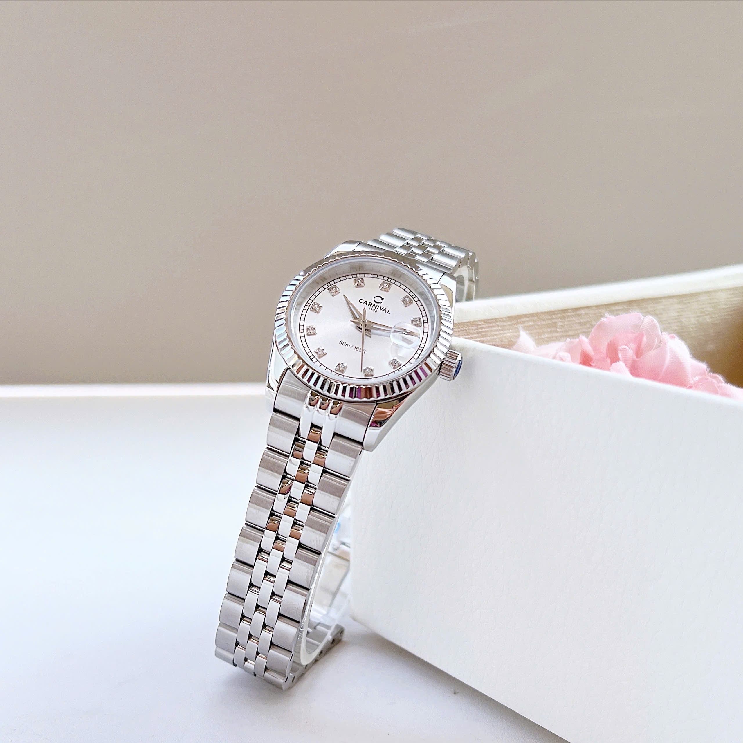 Đồng Hồ Cặp Đôi Carnival 8131L-VT-T & 8131G-VT-T – Thiết Kế Sang Trọng, Sapphire Nguyên Khối, Automatic & Quartz