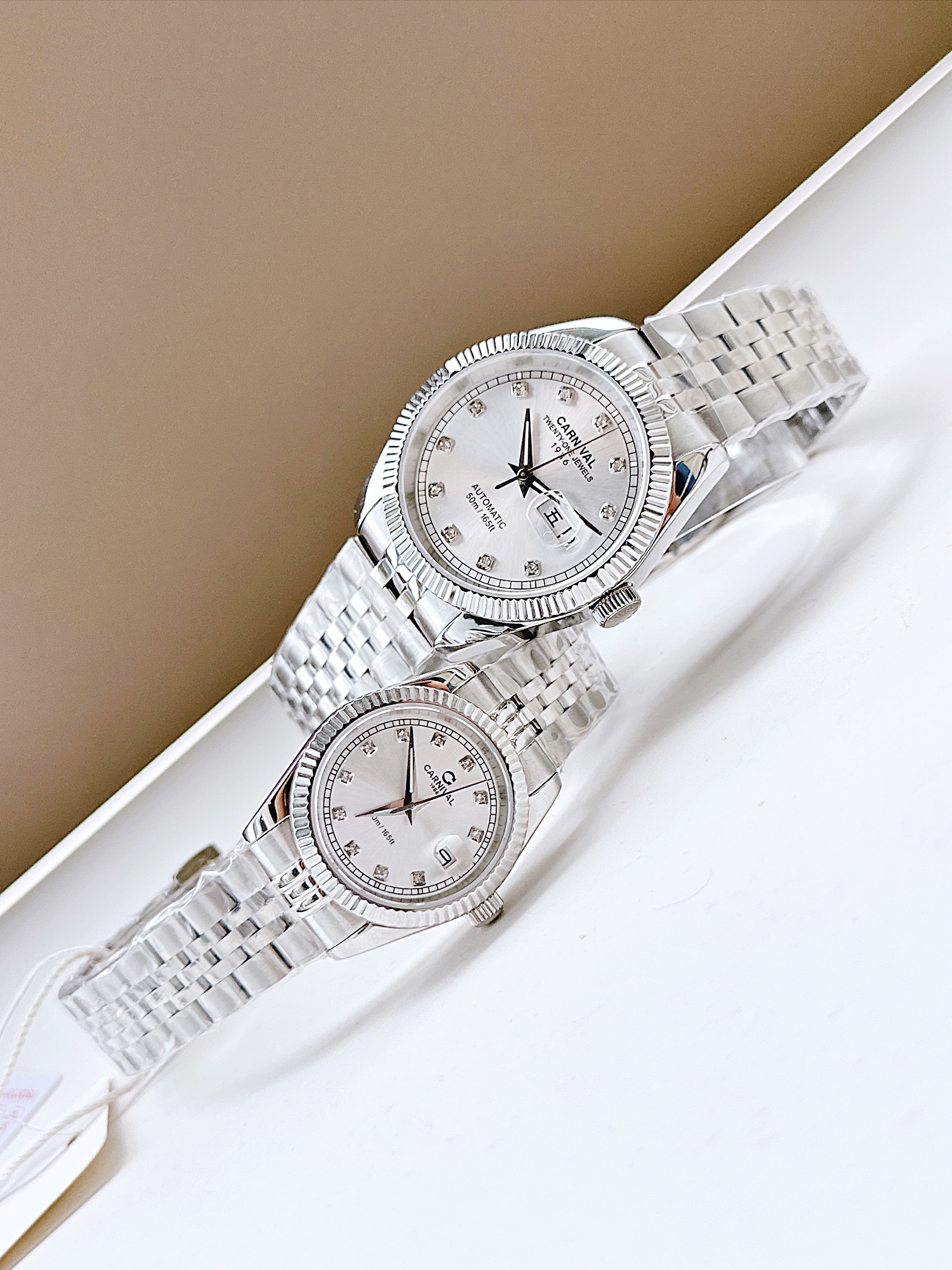 Đồng Hồ Cặp Đôi Carnival 8131L-VT-T & 8131G-VT-T – Thiết Kế Sang Trọng, Sapphire Nguyên Khối, Automatic & Quartz