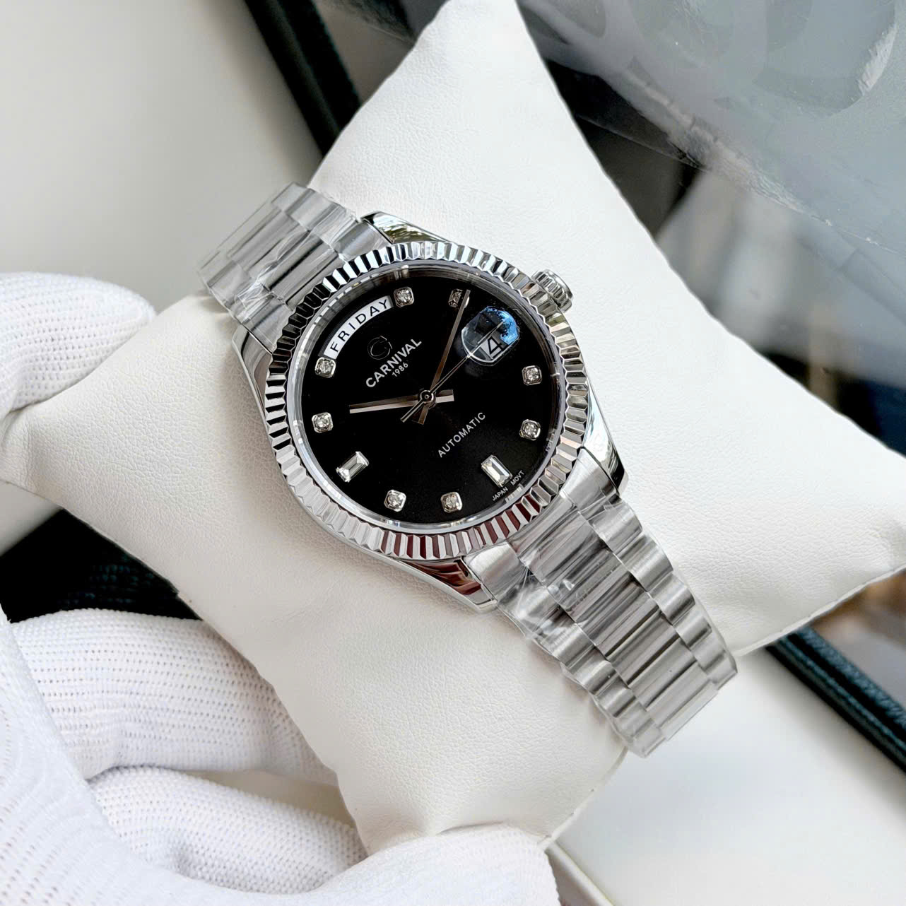 Đồng Hồ Carnival Automatic 8239G-VT-D Màu Đen Nam – Tiểu Rolex Day-Date, Automatic Japan, Sapphire 38mm