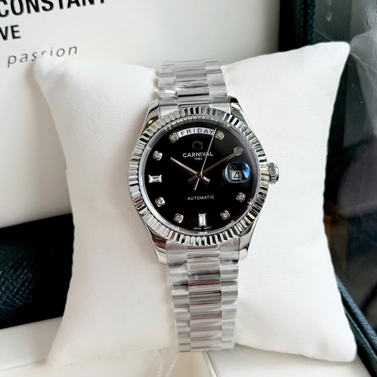 Đồng Hồ Carnival Automatic 8239G-VT-D Màu Đen Nam – Tiểu Rolex Day-Date, Automatic Japan, Sapphire 38mm