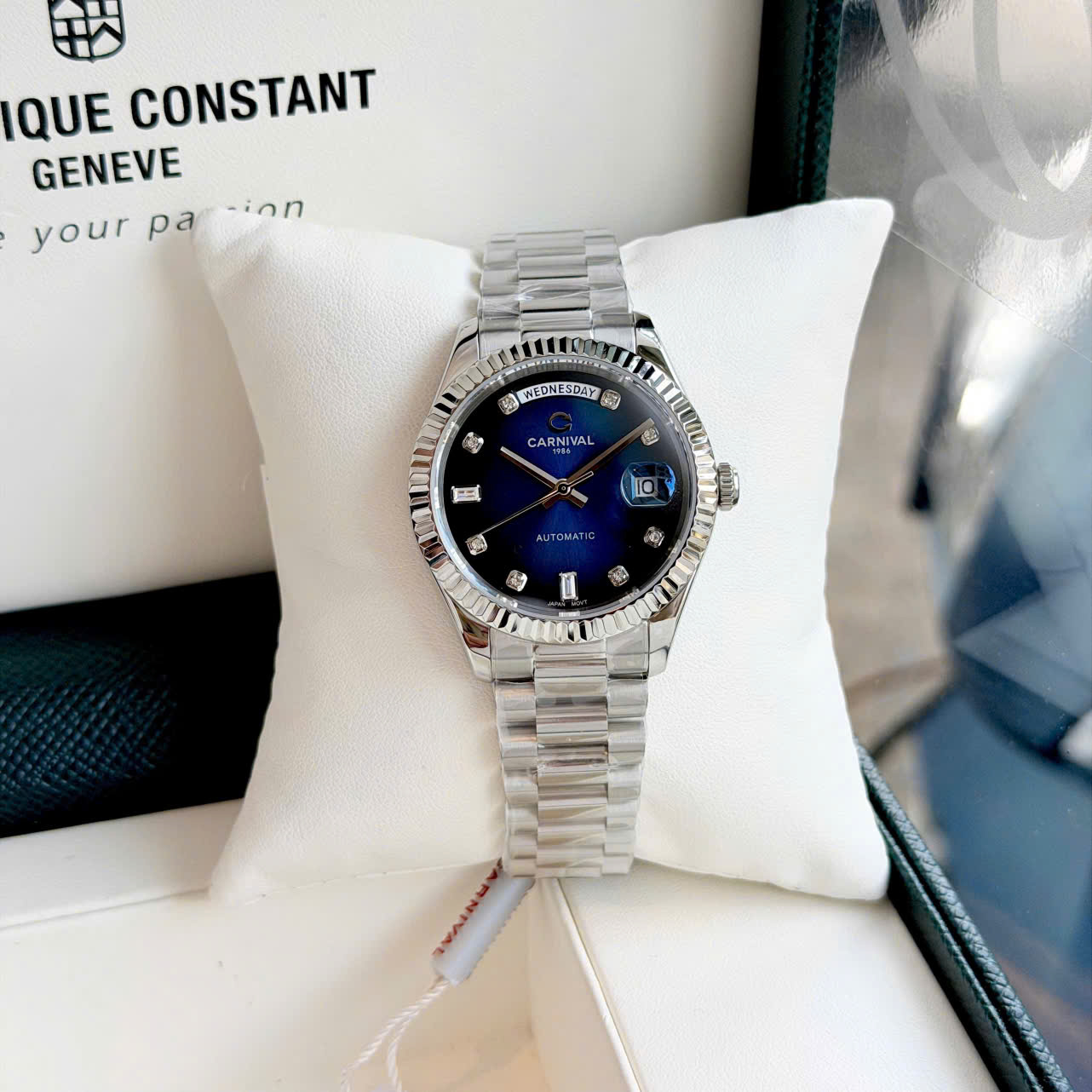 Đồng Hồ Carnival Automatic 8239G-VT-X Màu Xanh Nam – Tiểu Rolex Day-Date, Automatic Japan, Sapphire 38mm