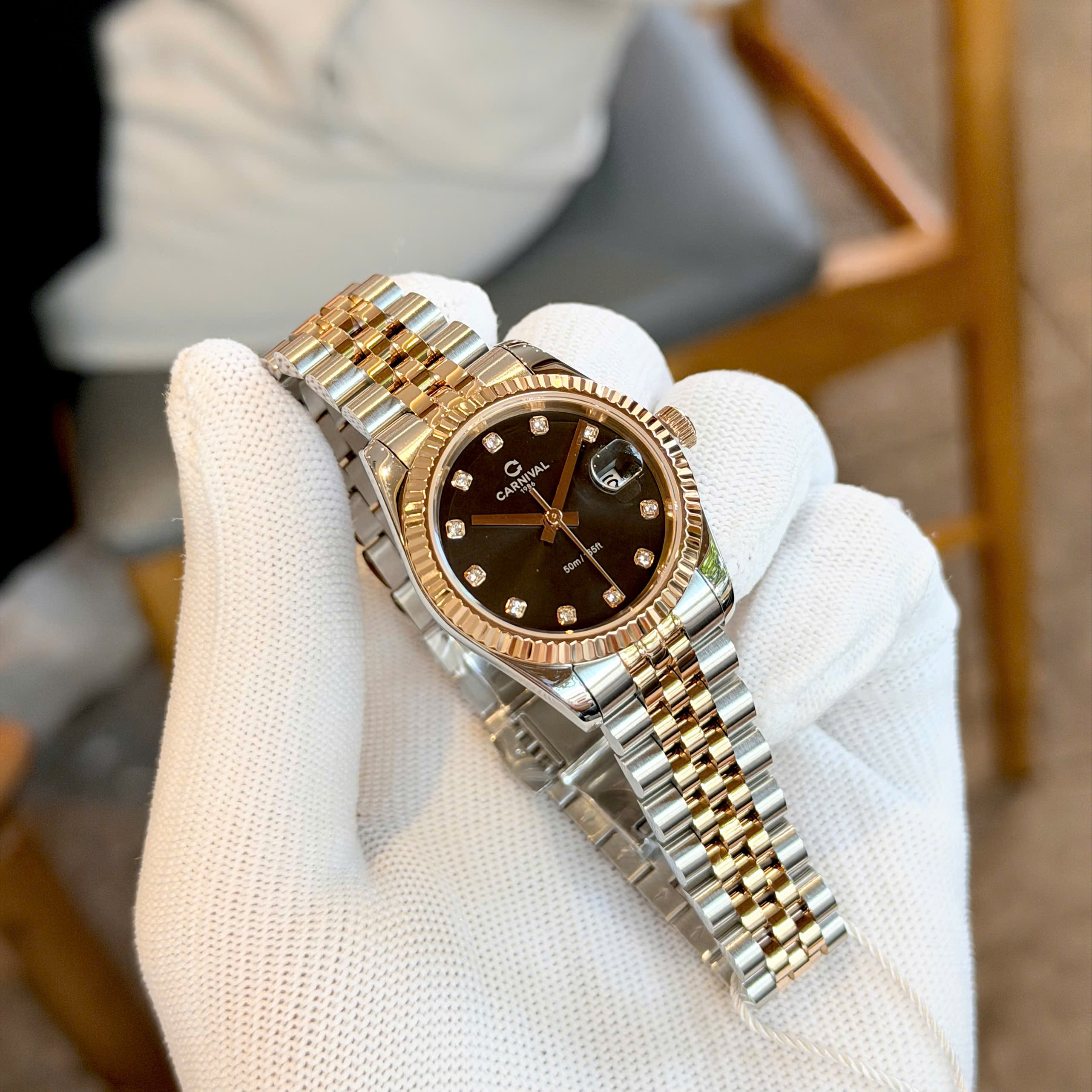 Đồng Hồ Nữ Carnival 8250L Automatic – Size 31mm, Máy Automatic Japan, Kính Sapphire, Chống Nước 30m