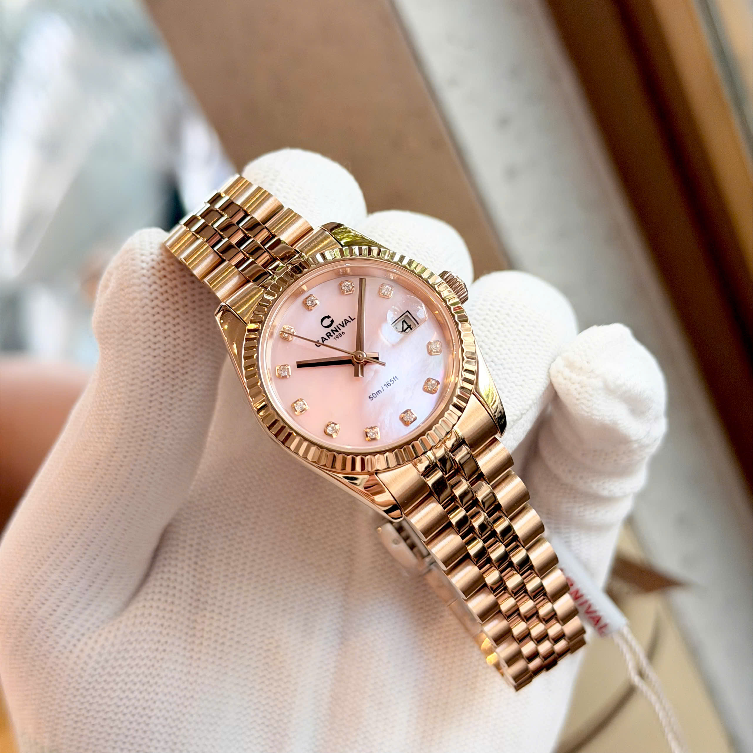 Đồng Hồ Nữ Carnival 8250L Automatic – Size 31mm, Máy Automatic Japan, Kính Sapphire, Chống Nước 30m
