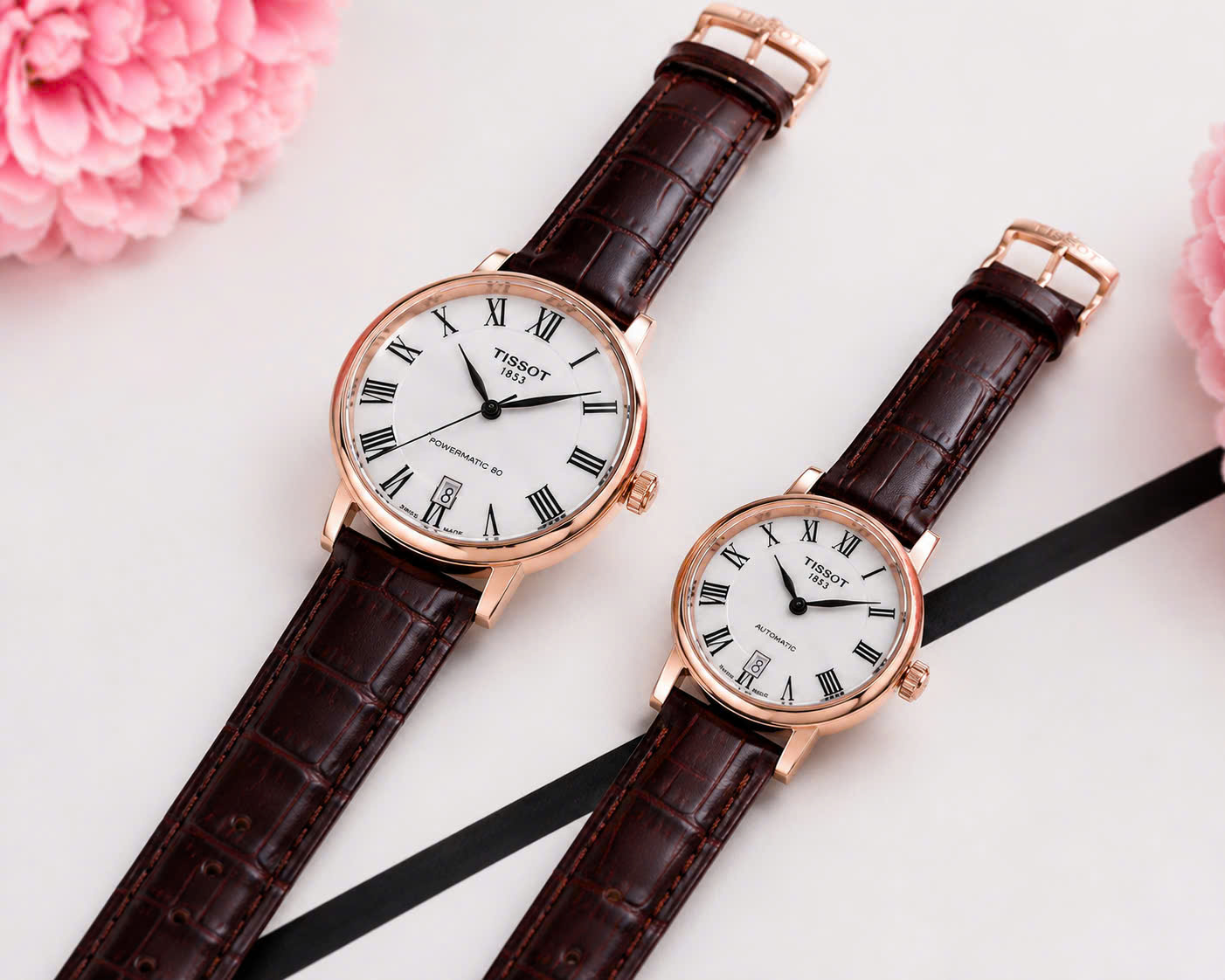 Đồng hồ Cặp Đôi Tissot Carson Premium Automatic T122.407.36.033.00 & T122.207.36.033.00 – Powermatic 80, Sapphire, Trữ Cót 80 Giờ