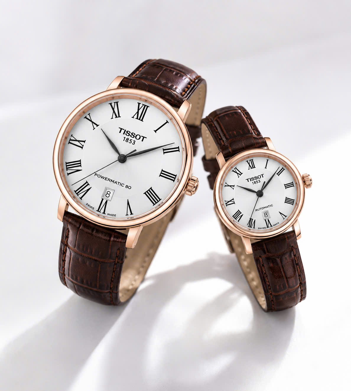 Đồng hồ Cặp Đôi Tissot Carson Premium Automatic T122.407.36.033.00 & T122.207.36.033.00 – Powermatic 80, Sapphire, Trữ Cót 80 Giờ