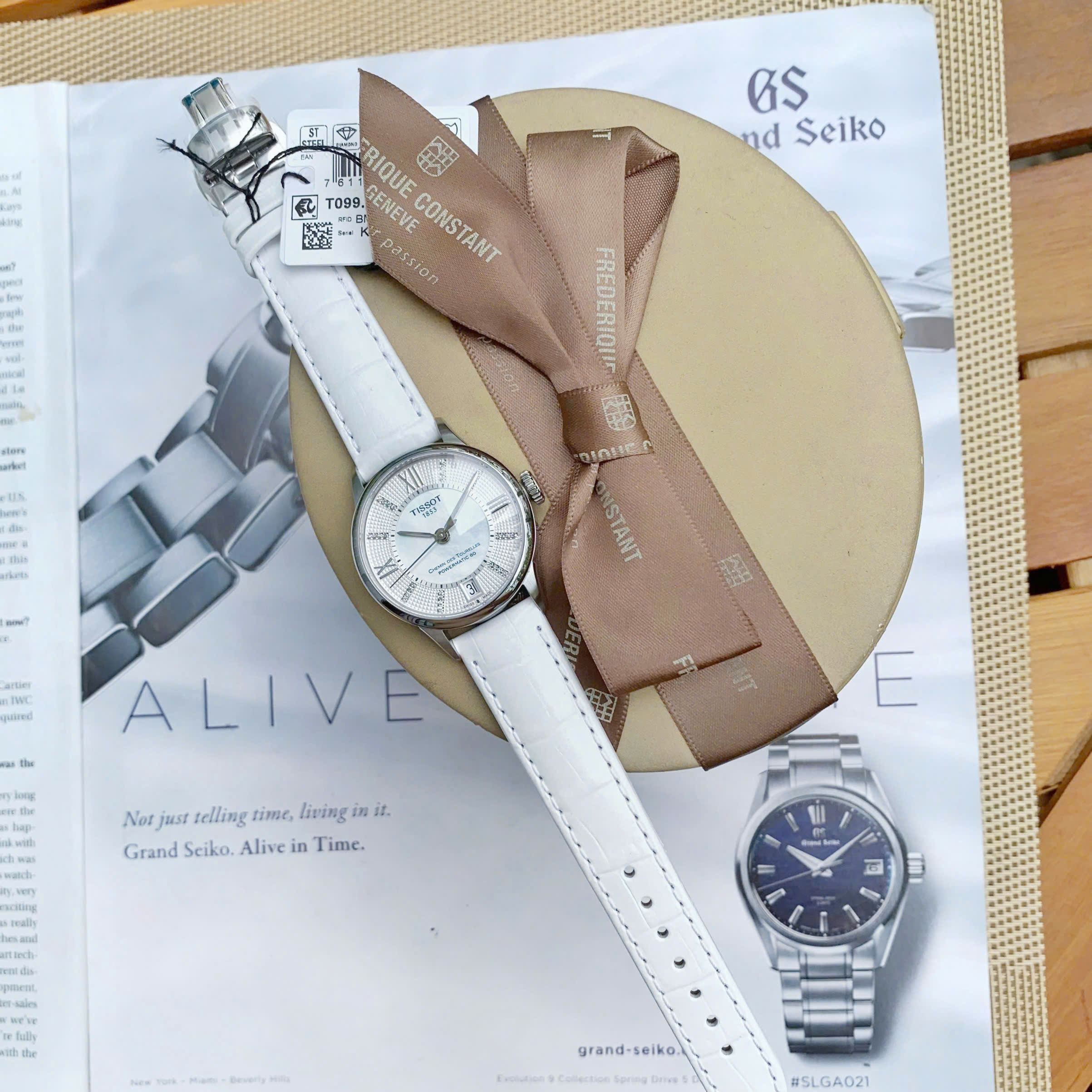 Đồng Hồ Nữ Tissot Chemin des Tourelles T099.207.16.116.00 – Mặt Xà Cừ 28 Kim Cương, Powermatic 80 2 dây