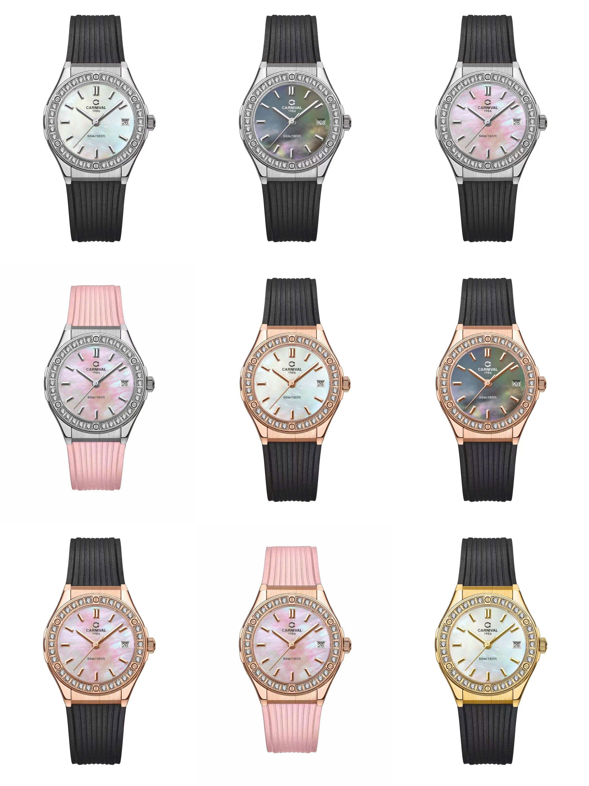 +15 Mẫu đầy đủ mã Đồng Hồ Carnival 8168L2 Chính Hãng – Đầy Đủ Mã Carnival 8168L2 Nữ 34mm