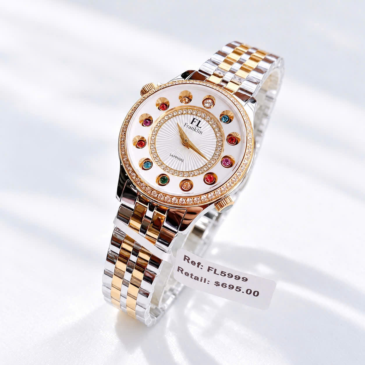 Đồng Hồ Franklin FL5999 FD Crazy Carats – Thiết Kế Xoay Đá Đổi Màu Độc Đáo, Đẹp Bất Bại