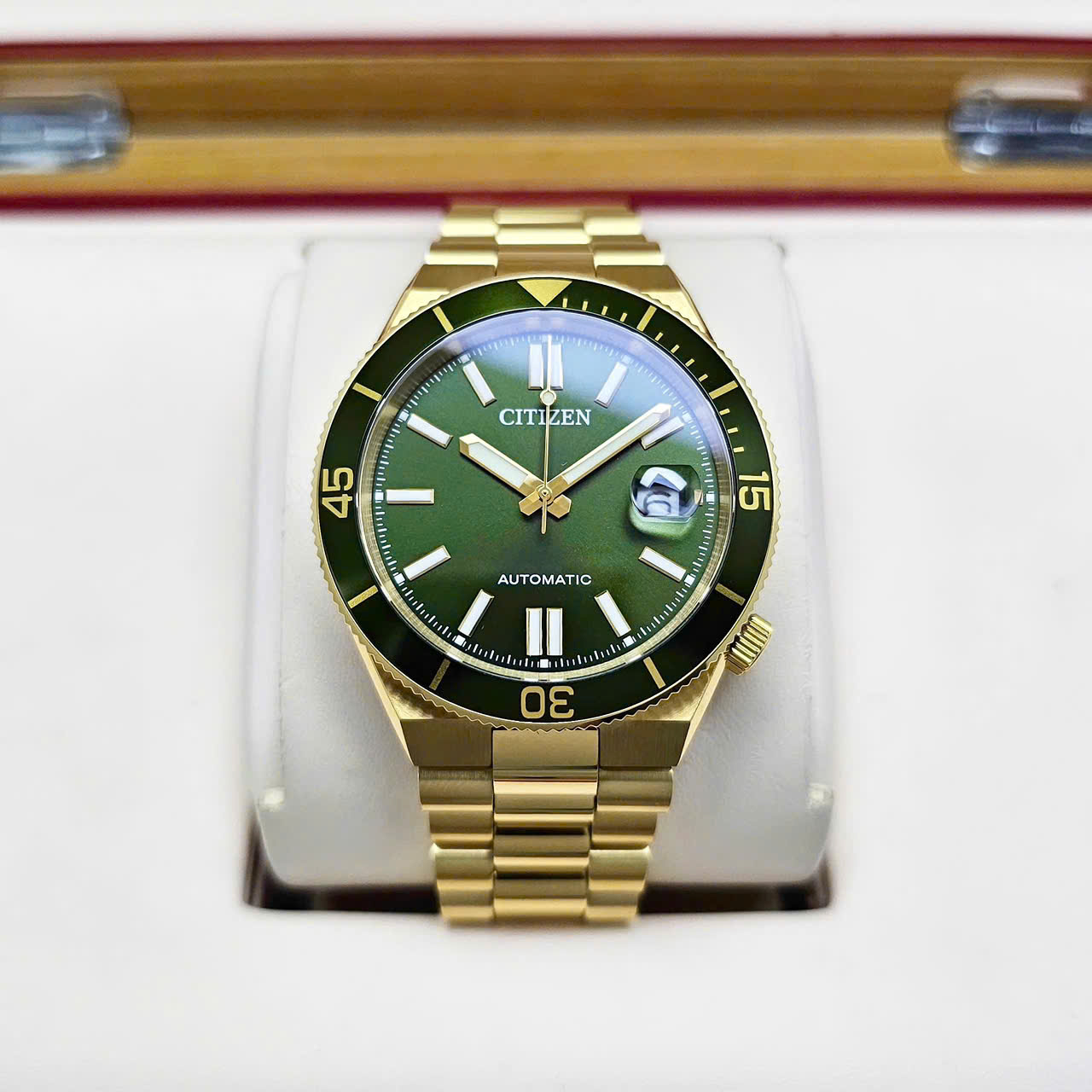 Đồng hồ Citizen Tsuyosa Shore NJ0232-53X 2026 – Bản nâng cấp đẳng cấp, thiết kế xanh vàng thời thượng, chống nước 100m