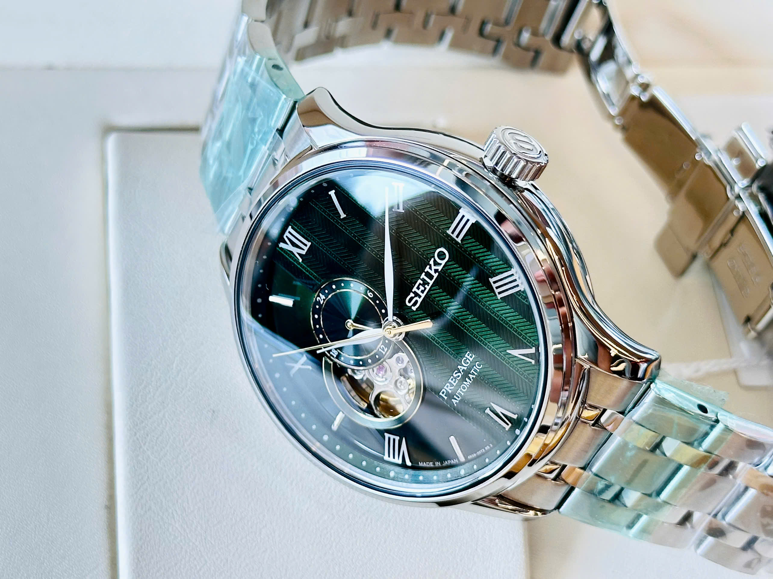 Đồng hồ Seiko Presage Open Heart Dial Green SSA463J1 – Nội địa Nhật, tinh hoa cơ khí và nghệ thuật chế tác