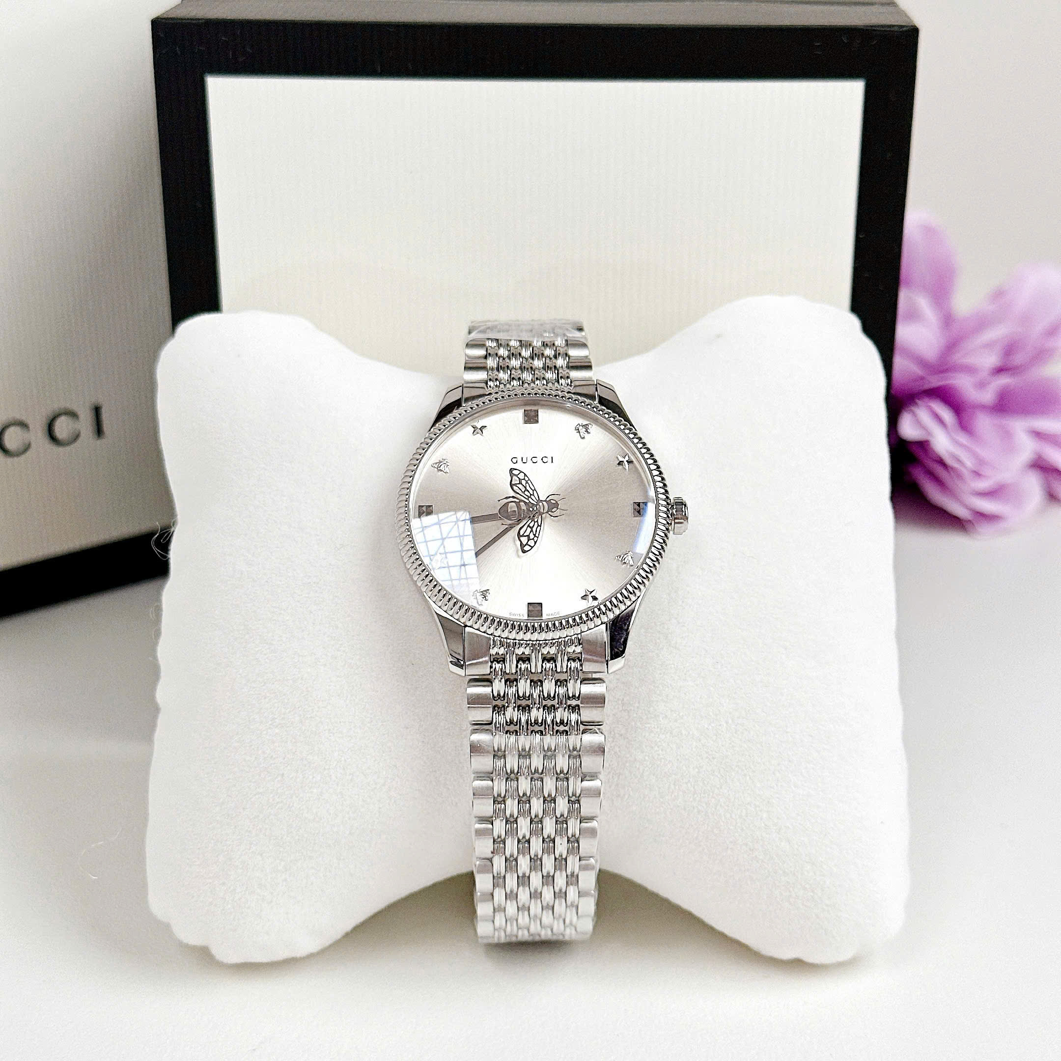 Đồng Hồ Nữ Gucci G-Timeless Quartz Silver Dial Ladies Watch YA1264153 Màu Bạc