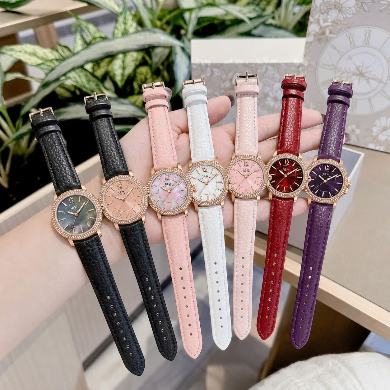 Đồng Hồ Nữ I&W Carnival 55896L Quartz – Mặt Khảm Trai, Cọc Số Đính Đá, Sapphire, Thiết Kế Nữ Tính Sang Trọng