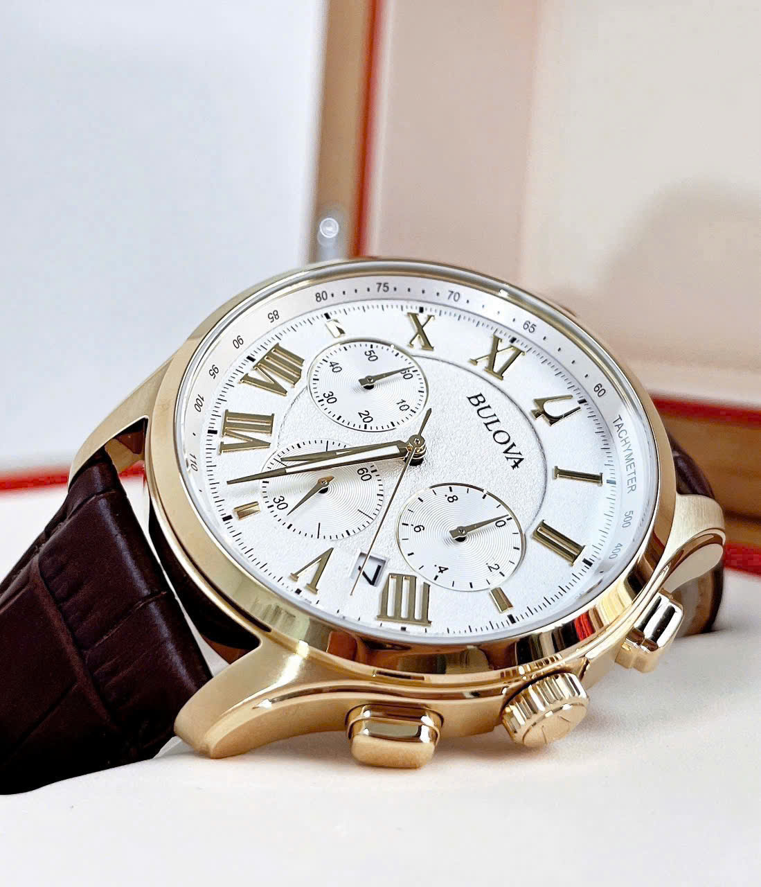 Đồng Hồ Bulova 97B169 Nam Chronograph Dây Da