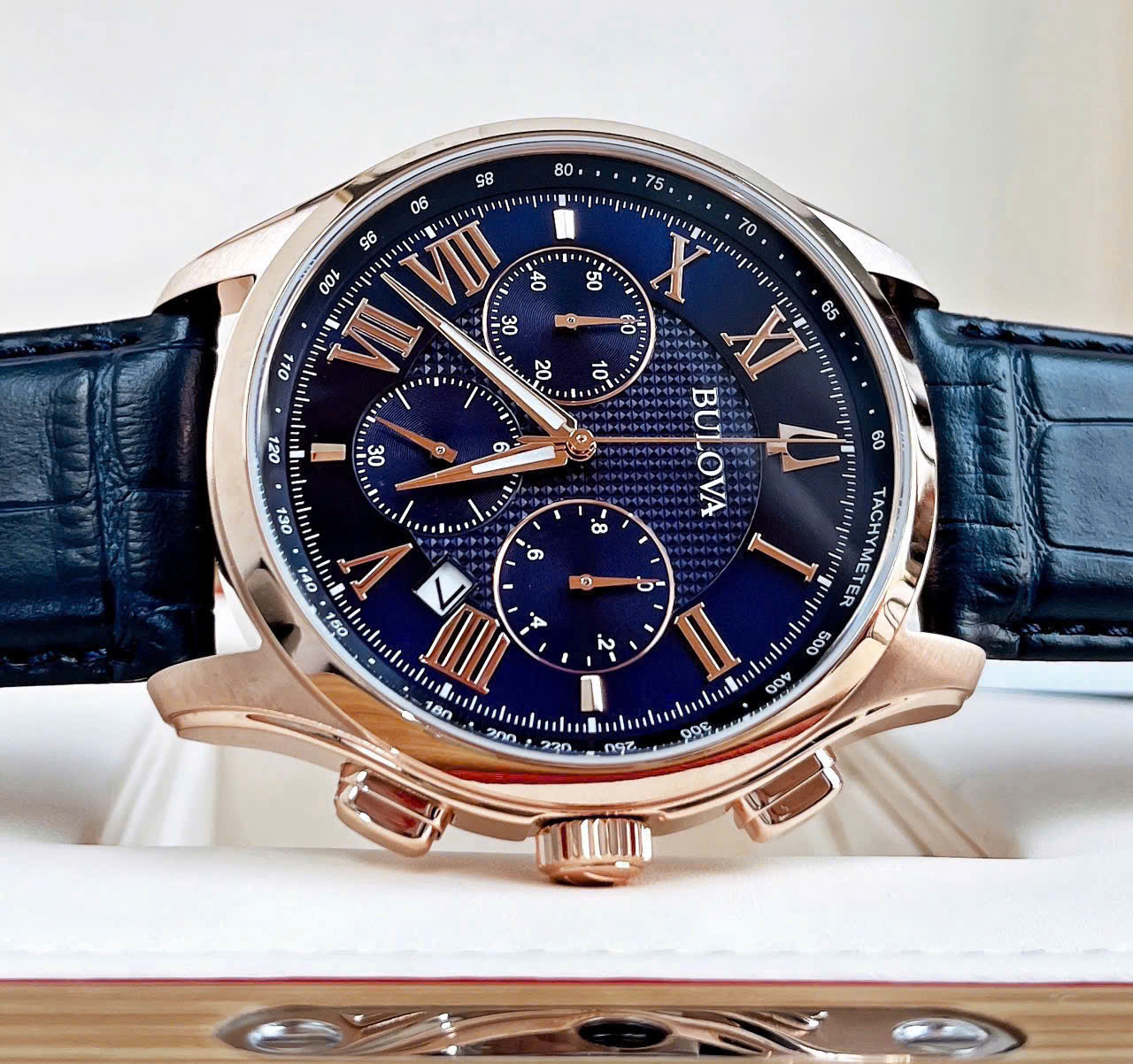 Đồng Hồ Bulova 97B170 Wilton Nam Chronograph Mặt Xanh