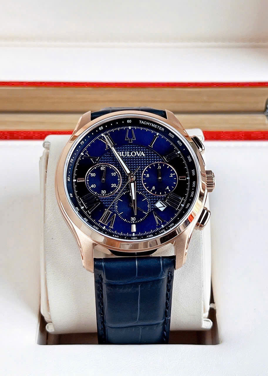 Đồng Hồ Bulova 97B170 Wilton Nam Chronograph Mặt Xanh