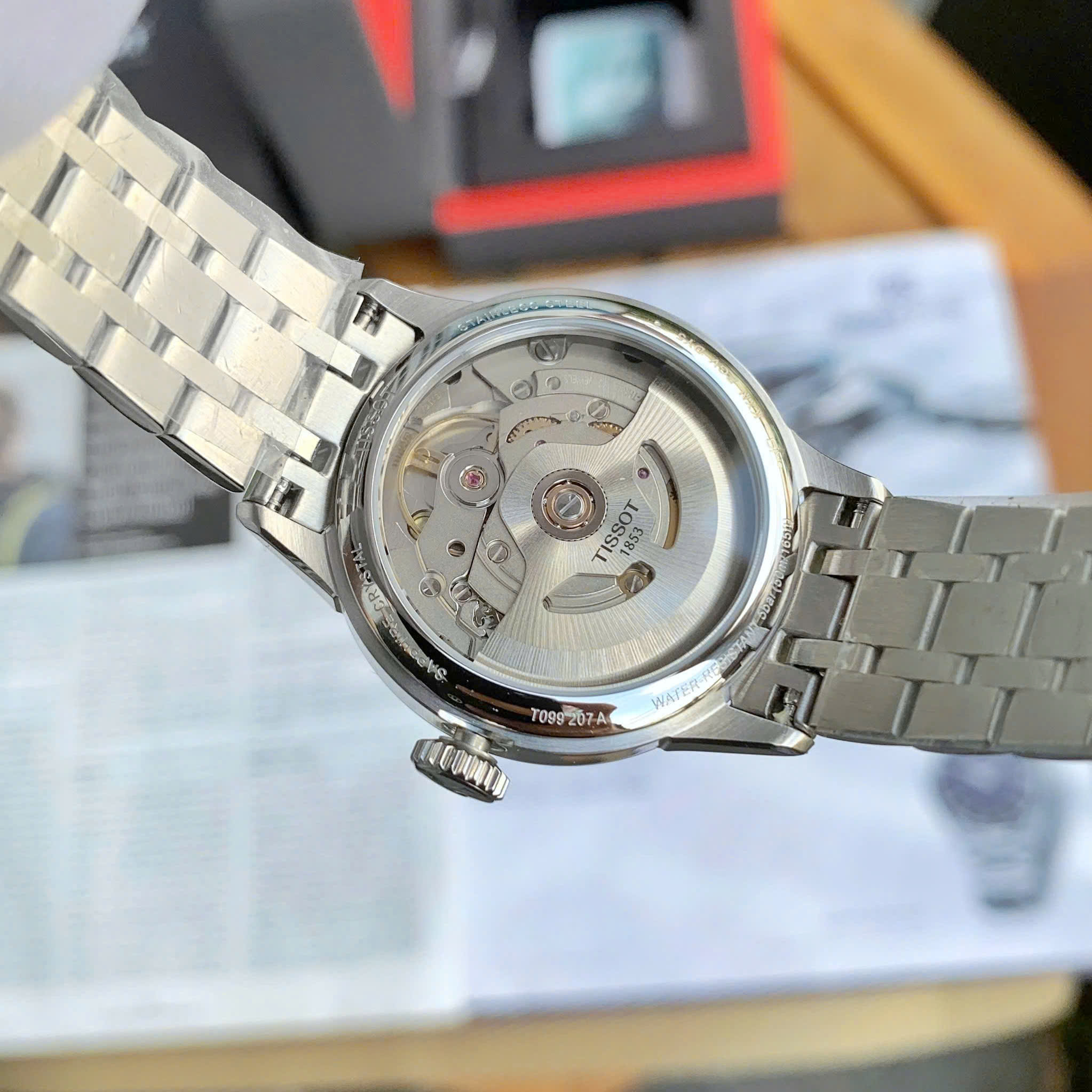 Đồng Hồ Nữ Tissot Chemin des Tourelles T099.207.16.116.00 – Mặt Xà Cừ 28 Kim Cương, Powermatic 80 2 dây