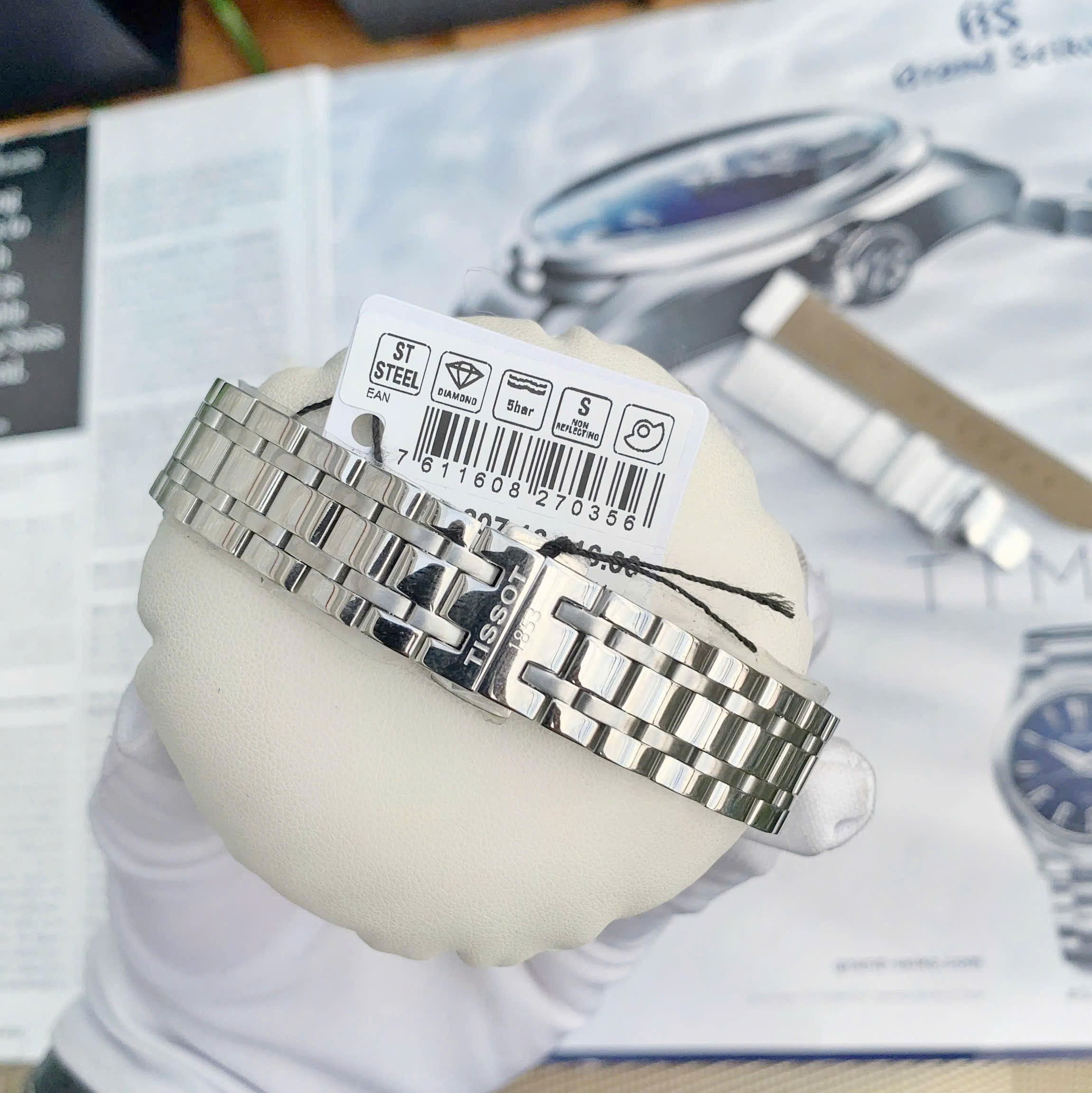 Đồng Hồ Nữ Tissot Chemin des Tourelles T099.207.16.116.00 – Mặt Xà Cừ 28 Kim Cương, Powermatic 80 2 dây