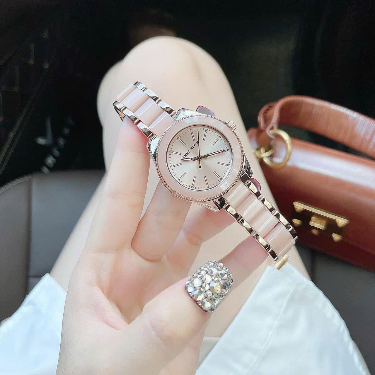 Đồng hồ Anne Klein AK-3214LPRG dây hồng phối Rose Gold cực sang
