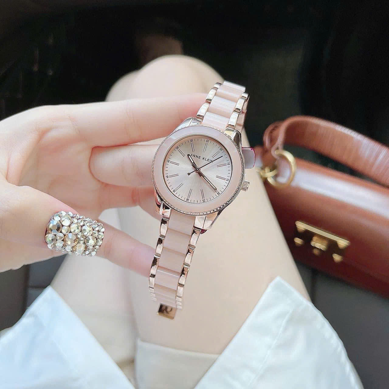 Đồng hồ Anne Klein AK-3214LPRG dây hồng phối Rose Gold cực sang