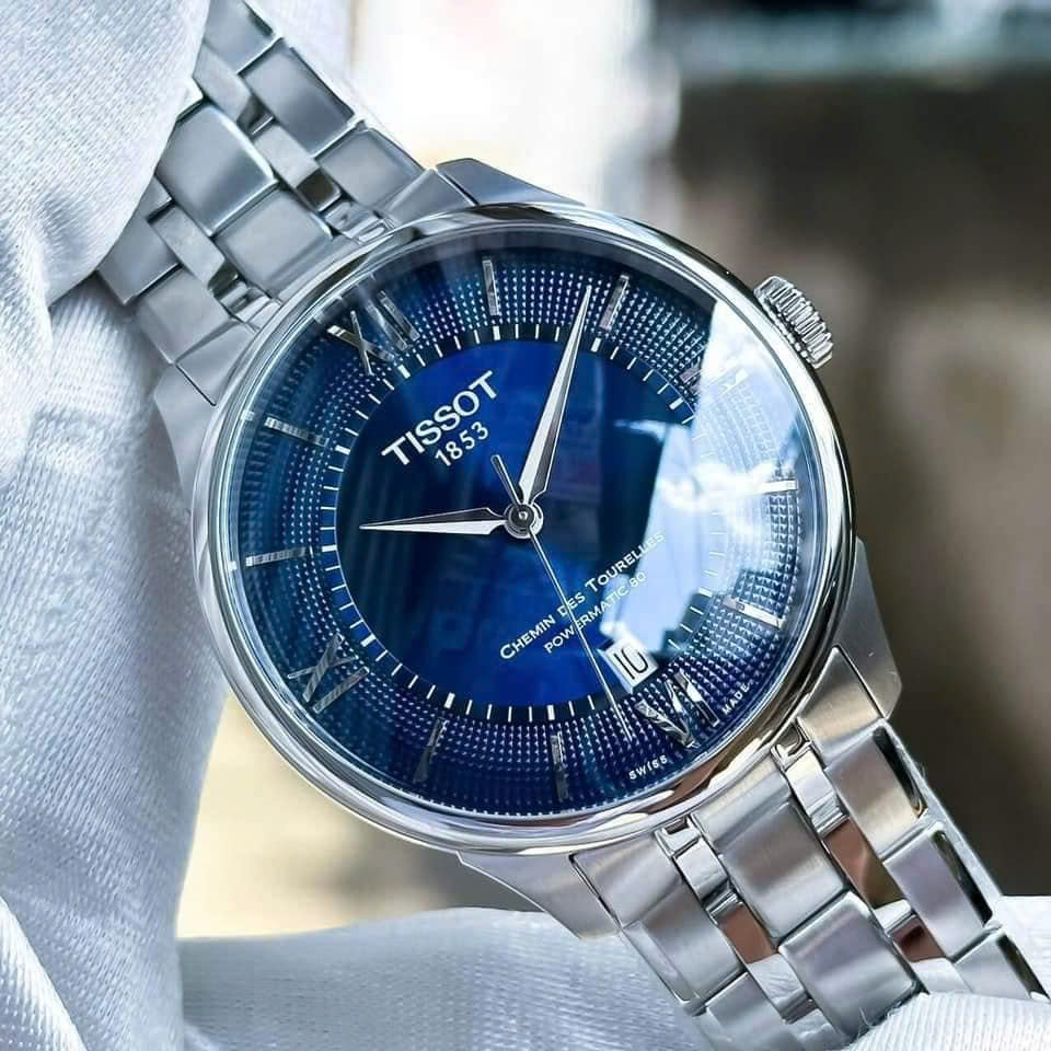 Đồng Hồ Tissot Chemin des Tourelles Powermatic 80 T139.807.11.048.00 – Mặt Xanh 39mm, Kính Sapphire