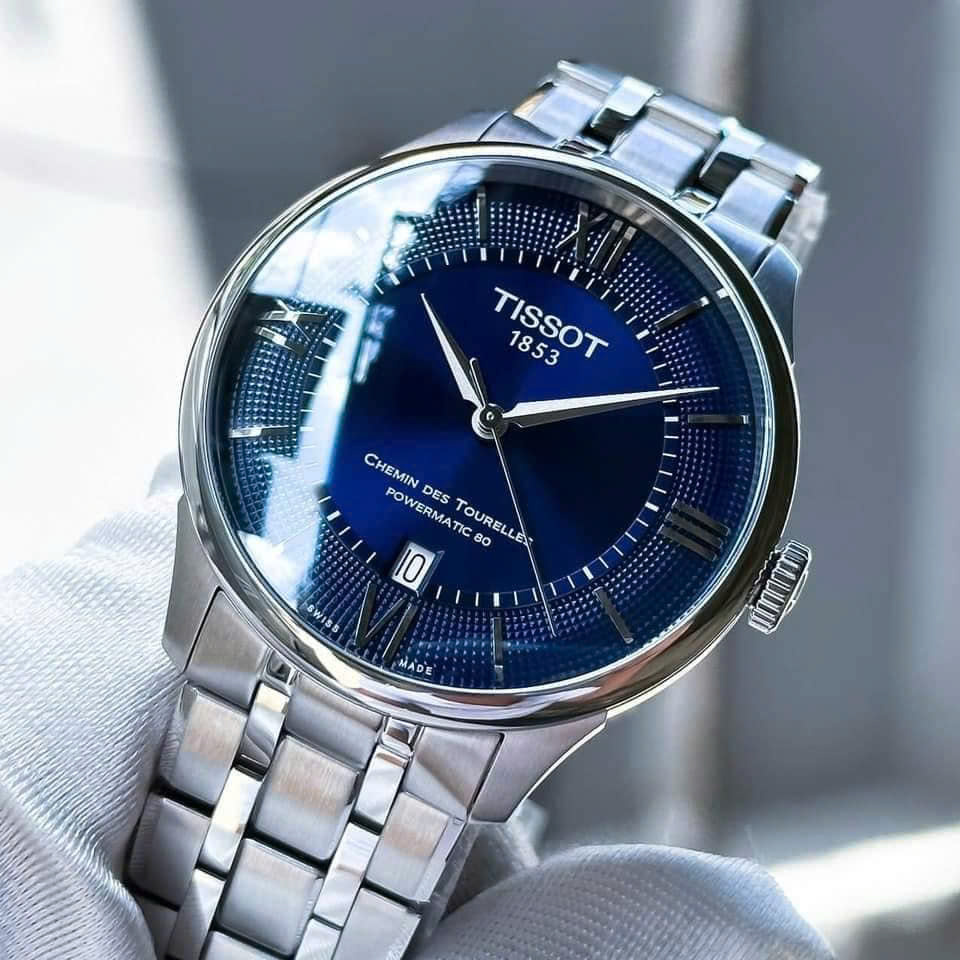 Đồng Hồ Tissot Chemin des Tourelles Powermatic 80 T139.807.11.048.00 – Mặt Xanh 39mm, Kính Sapphire