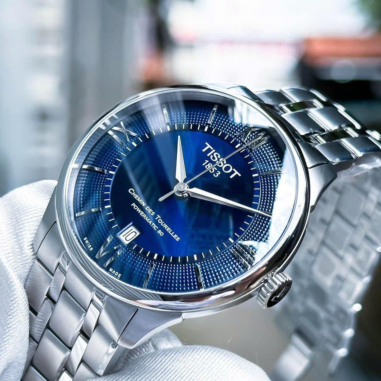 Đồng Hồ Tissot Chemin des Tourelles Powermatic 80 T139.807.11.048.00 – Mặt Xanh 39mm, Kính Sapphire