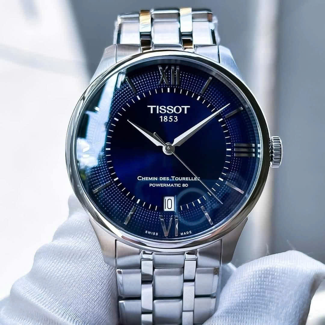 Đồng Hồ Tissot Chemin des Tourelles Powermatic 80 T139.807.11.048.00 – Mặt Xanh 39mm, Kính Sapphire
