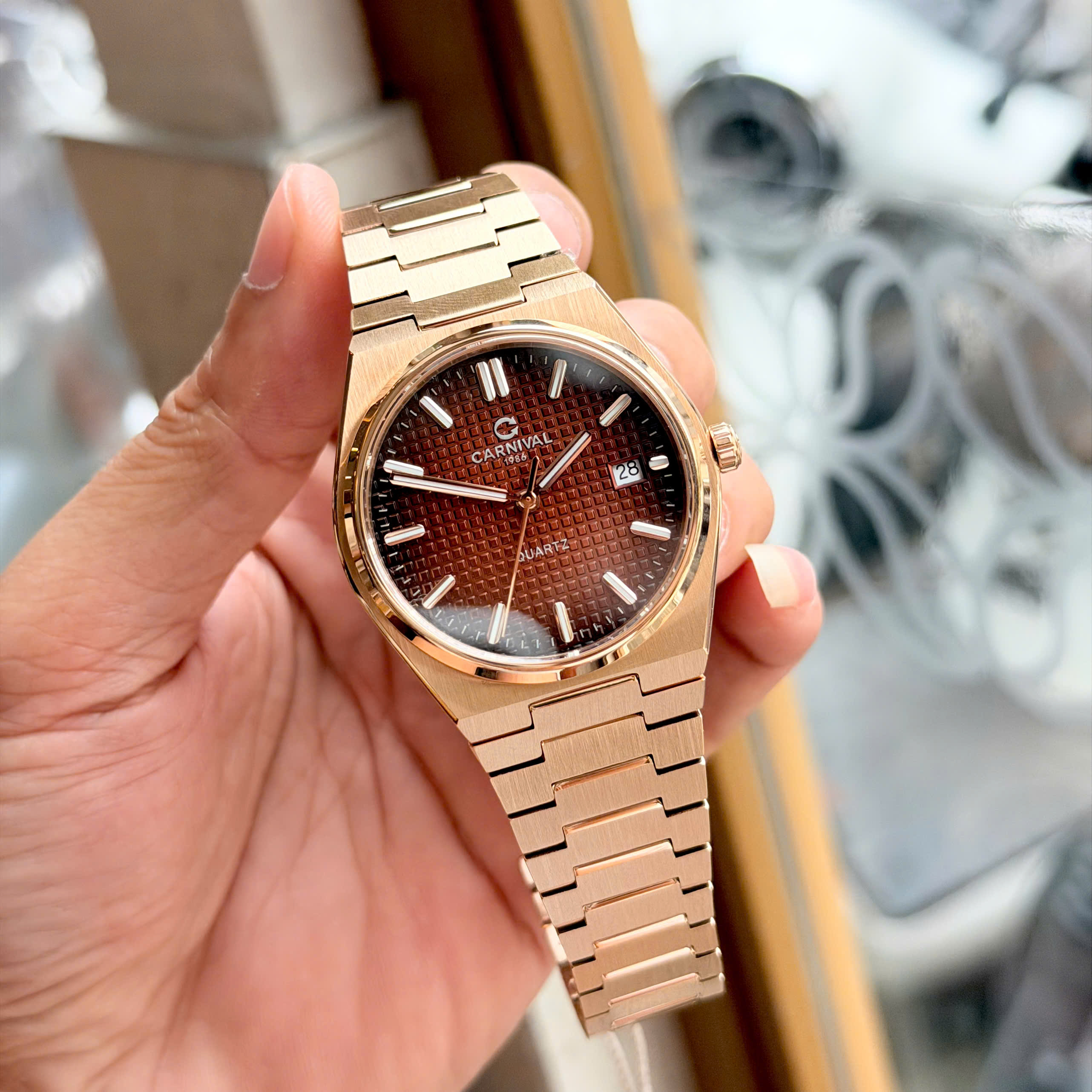 Đồng Hồ Carnival 8251G PRX Mới Ra Mắt – Rose Gold, Size 38mm, Mỏng Hơn 9mm