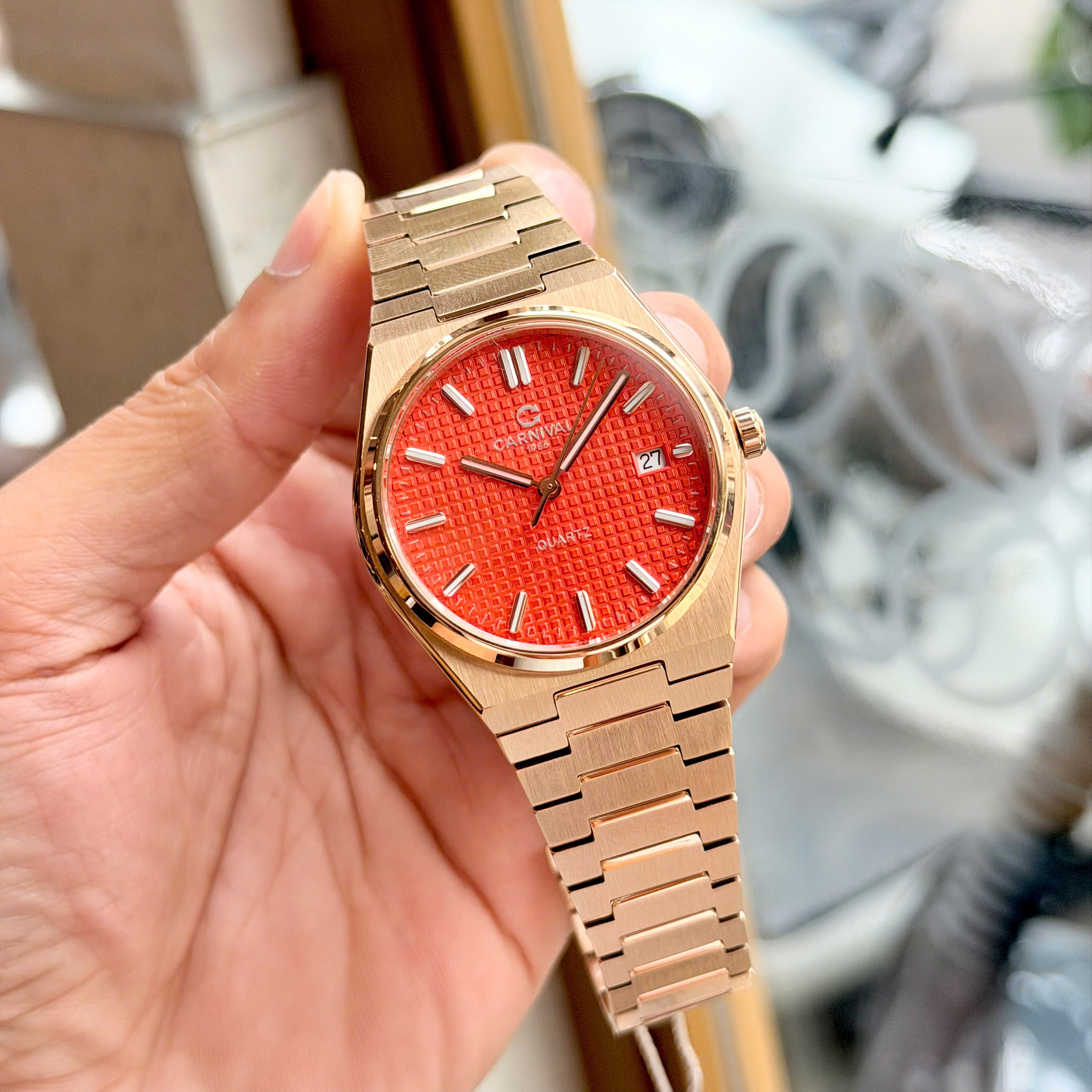 Đồng Hồ Carnival 8251G PRX Mới Ra Mắt – Rose Gold, Size 38mm, Mỏng Hơn 9mm