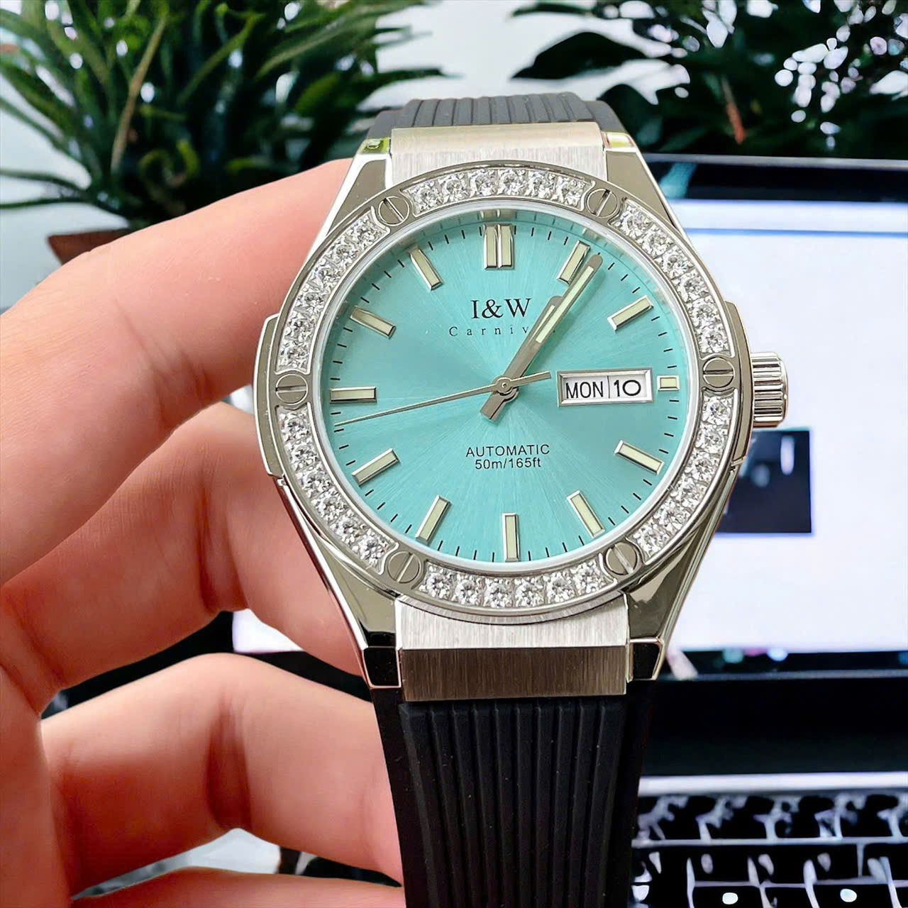 +7 Mẫu Đồng Hồ I&W Carnival 55851G Automatic Sapphire 41mm – Vỏ 316L, Dây Silicon Cao Cấp đủ màu