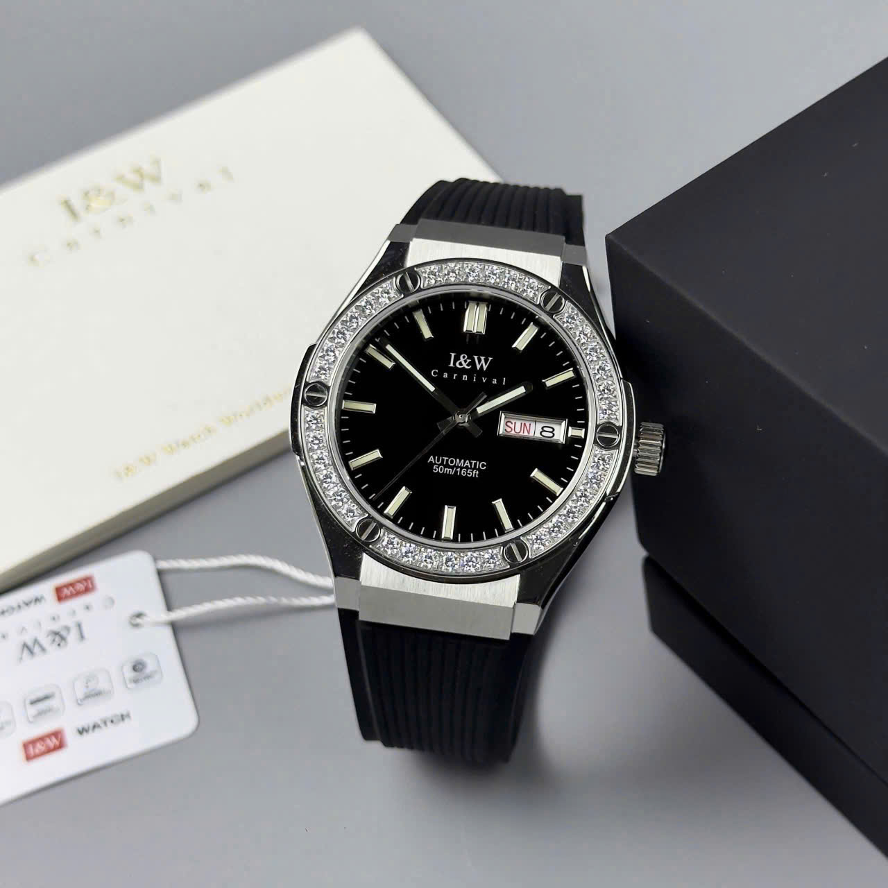 +7 Mẫu Đồng Hồ I&W Carnival 55851G Automatic Sapphire 41mm – Vỏ 316L, Dây Silicon Cao Cấp đủ màu