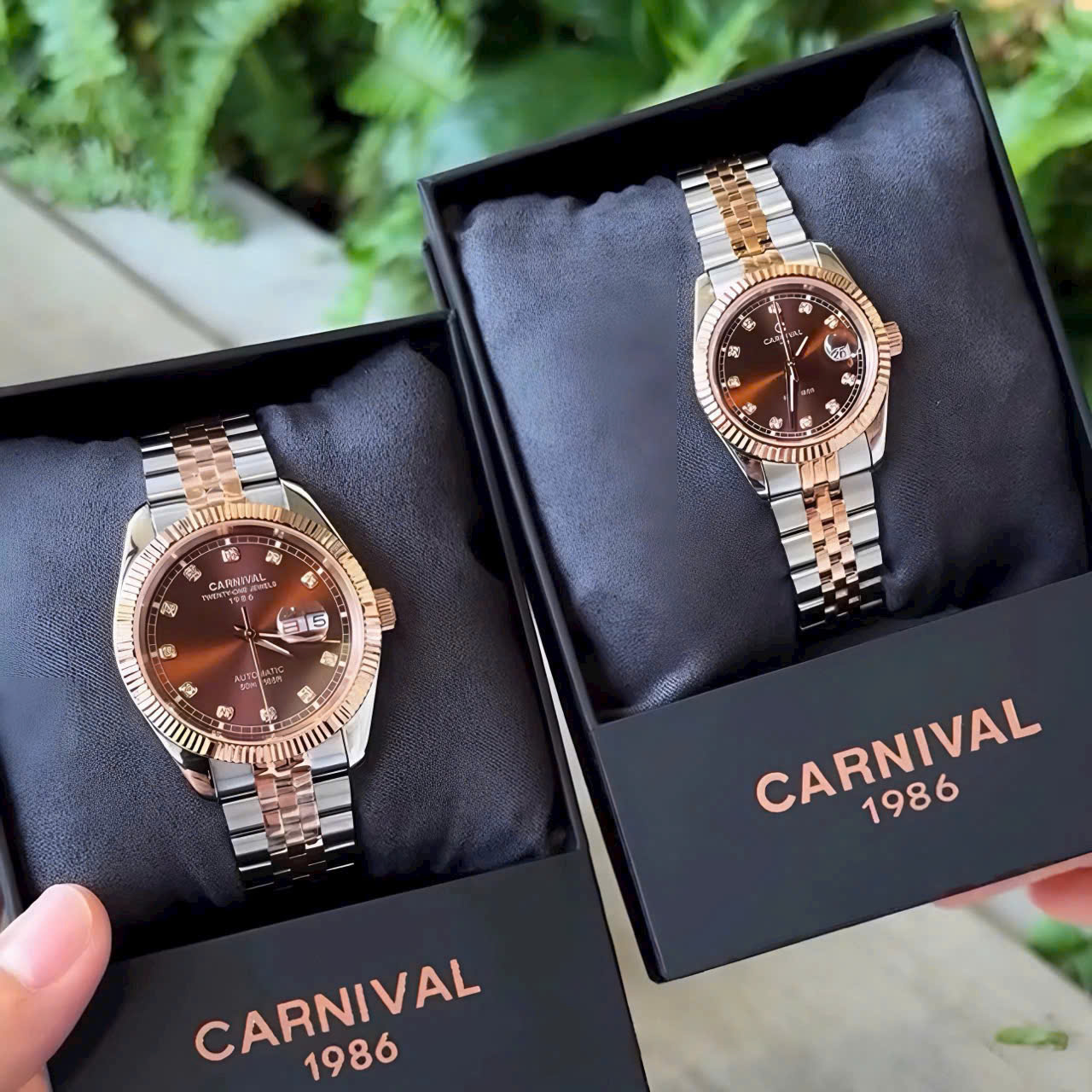 15+ Mẫu Đồng Hồ Carnival 8131G 40mm Automatic Japan – Bezel Khía, Đính Đá Swarovski, Đa Dạng Màu Sắc