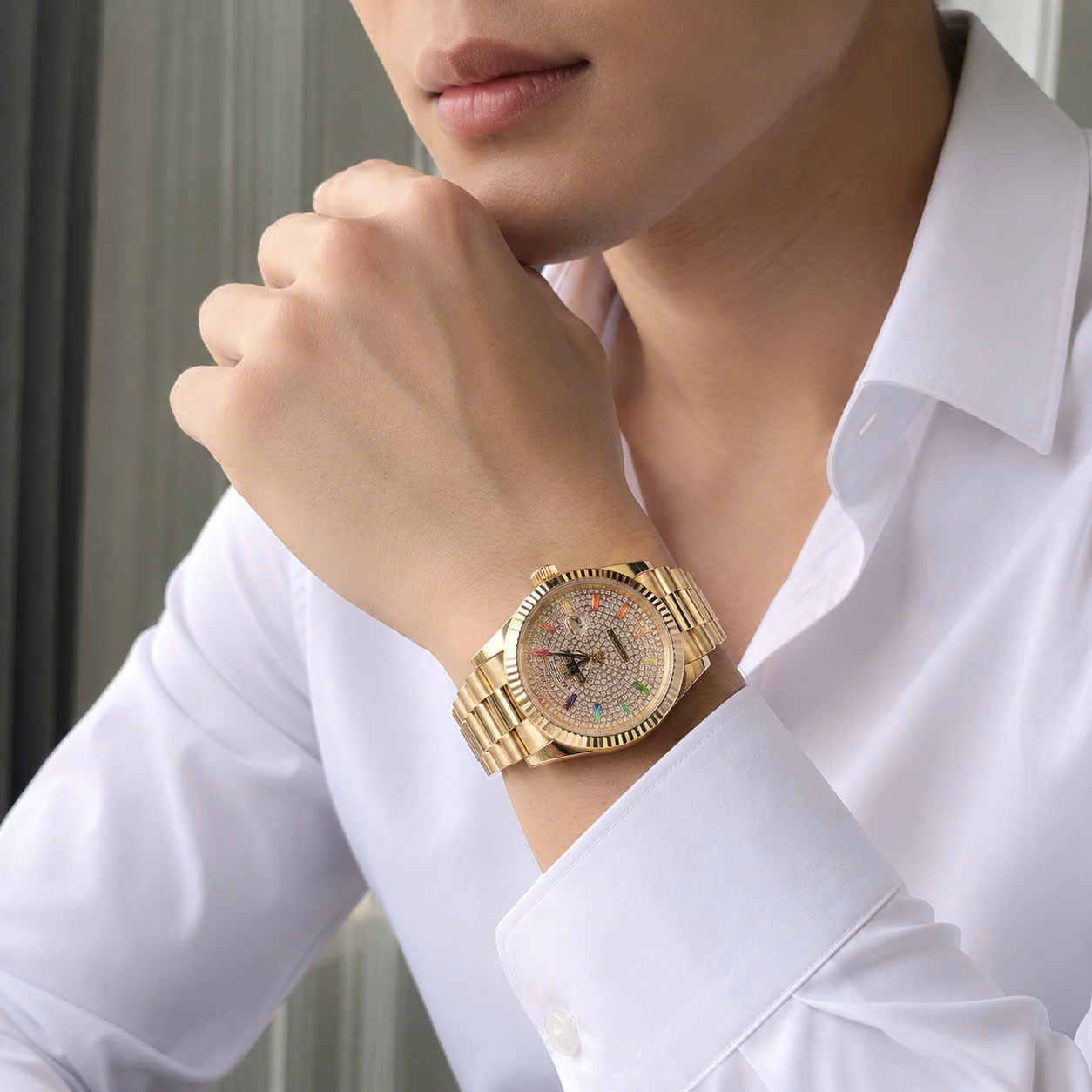 Đồng Hồ Franklin FL5222 Full Pha Lê Demi Silver – Thiết Kế Sang Trọng Tựa Hublot Pave Đẳng Cấp Luxury