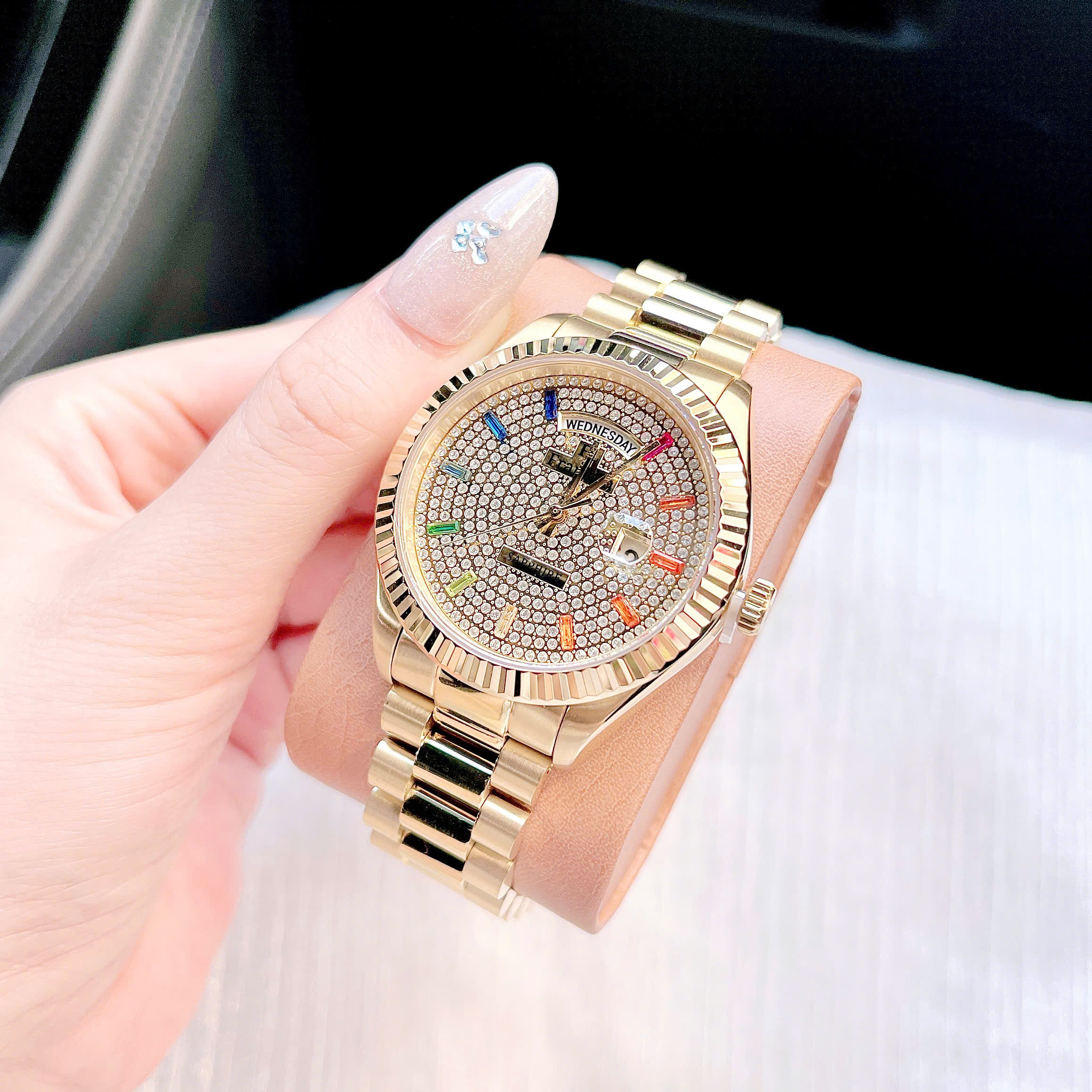 Đồng Hồ Franklin FL5222 Full Pha Lê Demi Silver – Thiết Kế Sang Trọng Tựa Hublot Pave Đẳng Cấp Luxury